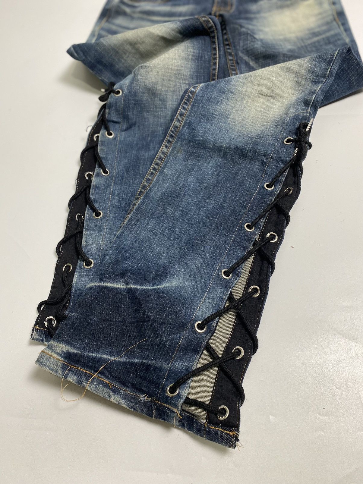 Japanese Brand Lace up flare clouds72 jeans ifsixwasnine lgb style Size US 32 / EU 48 - 4 Thumbnail