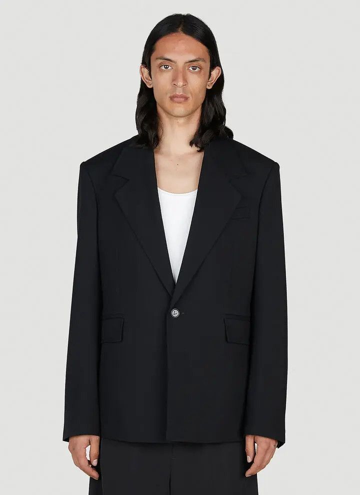 Bottega Veneta o1bcso1str0225 Light Wool Jacket in Black Size US S / EU 44-46 / 1 - 1 Thumbnail