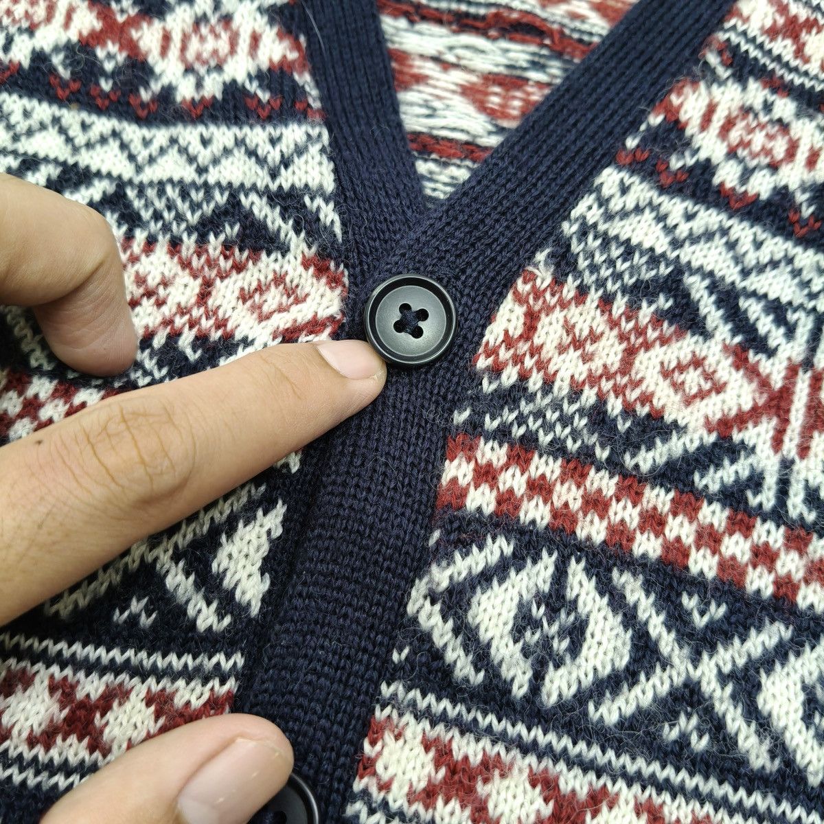 The Difference Vintage The Difference Rupert Patterned Knit Cardigan Button Size M / US 6-8 / IT 42-44 - 11 Thumbnail