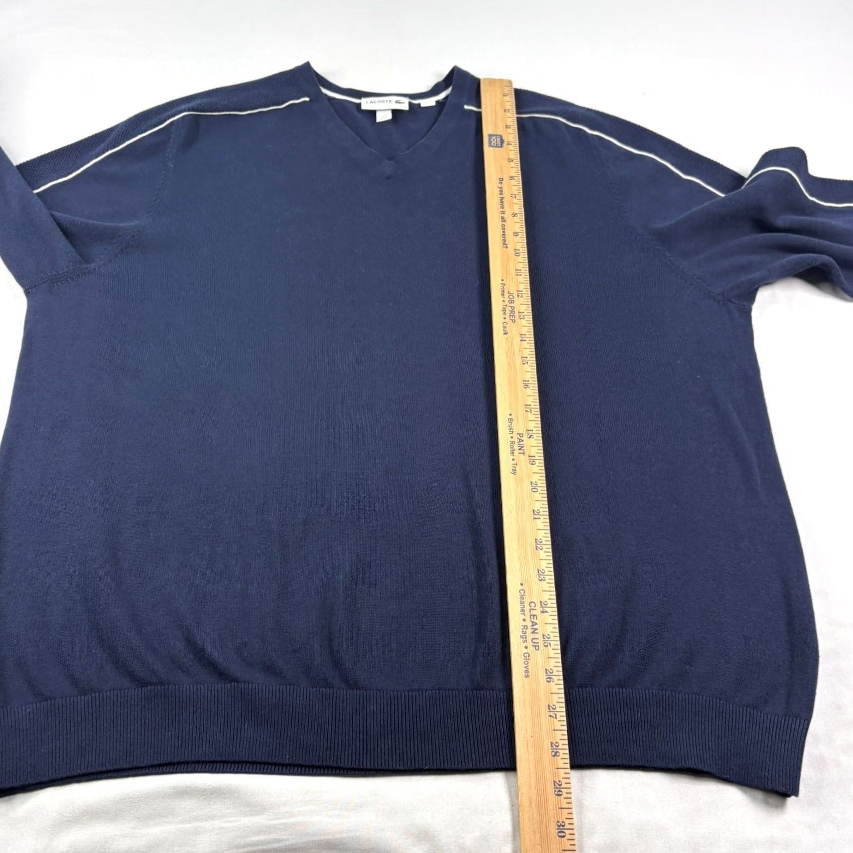 Lacoste Lacoste Sweater Mens 4XL Blue V-Neck Pullover Slim Fit Stretch Size US XXL / EU 58 / 5 - 6 Thumbnail