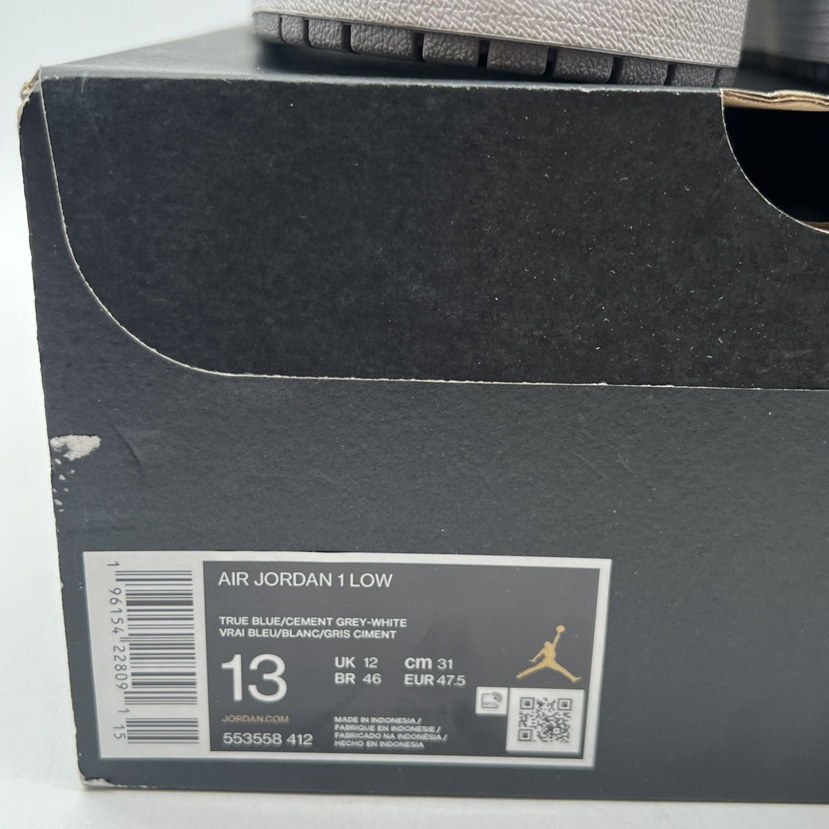 Nike Air Jordan 1 low true blue cement Size US 13 / EU 46 - 6 Thumbnail
