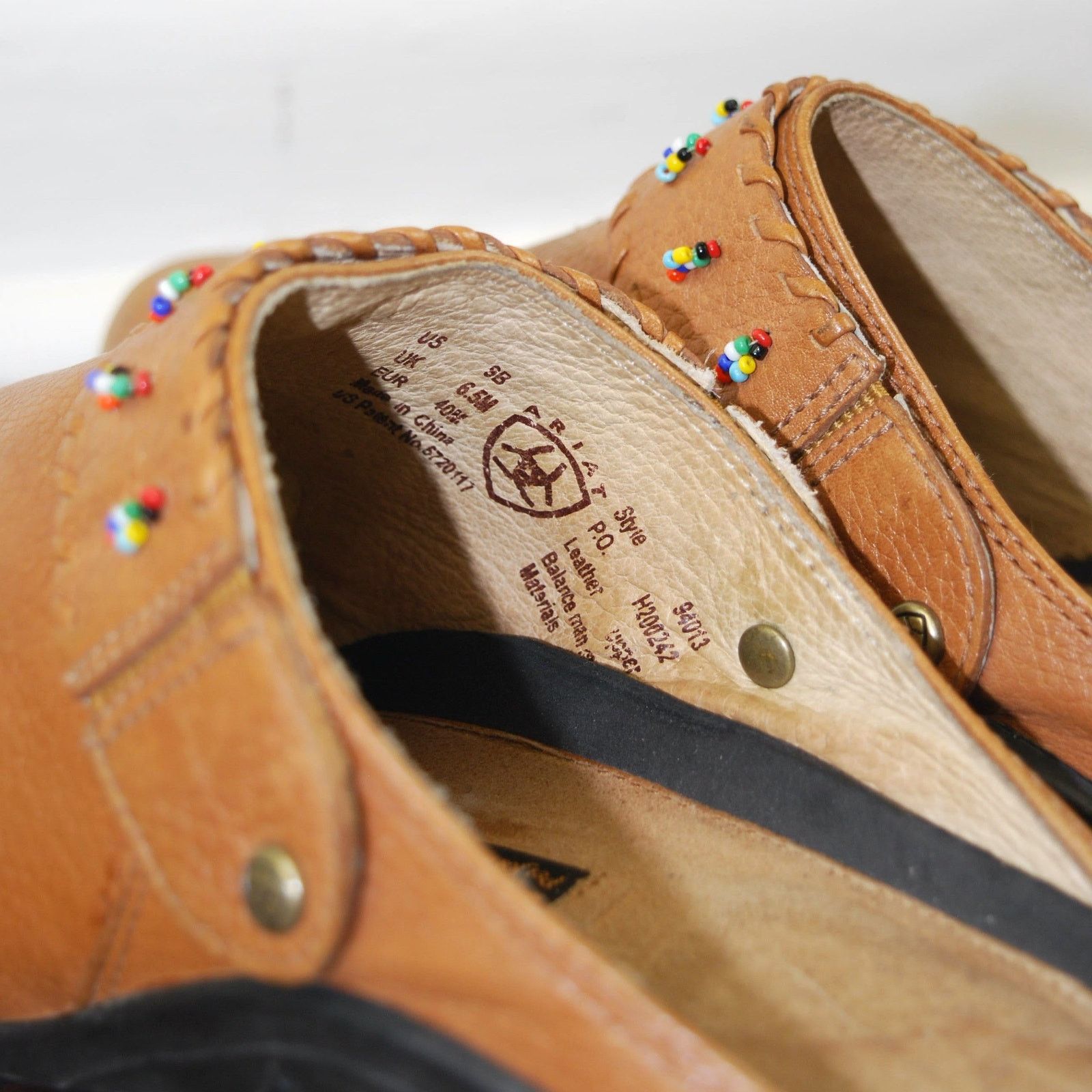 Ariat Ariat Brown Leather Beaded Closed Toe Sling Back Clogs Mules Size US 9 / IT 39 - 6 Thumbnail