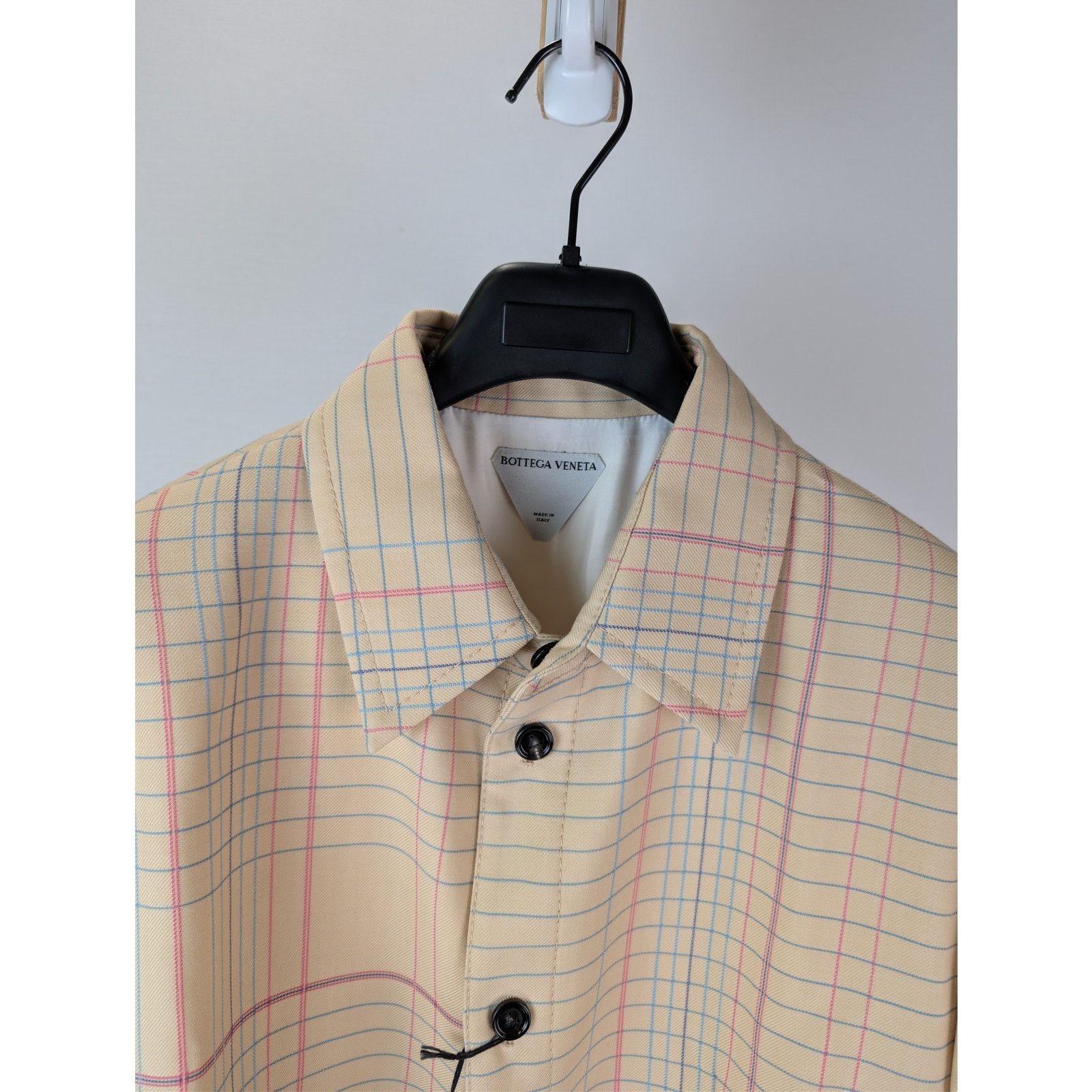 Bottega Veneta o1rshd1 Notebook Wool Twill Jacket in Beige / Pink / Blue 52 Size US L / EU 52-54 / 3 - 7 Thumbnail