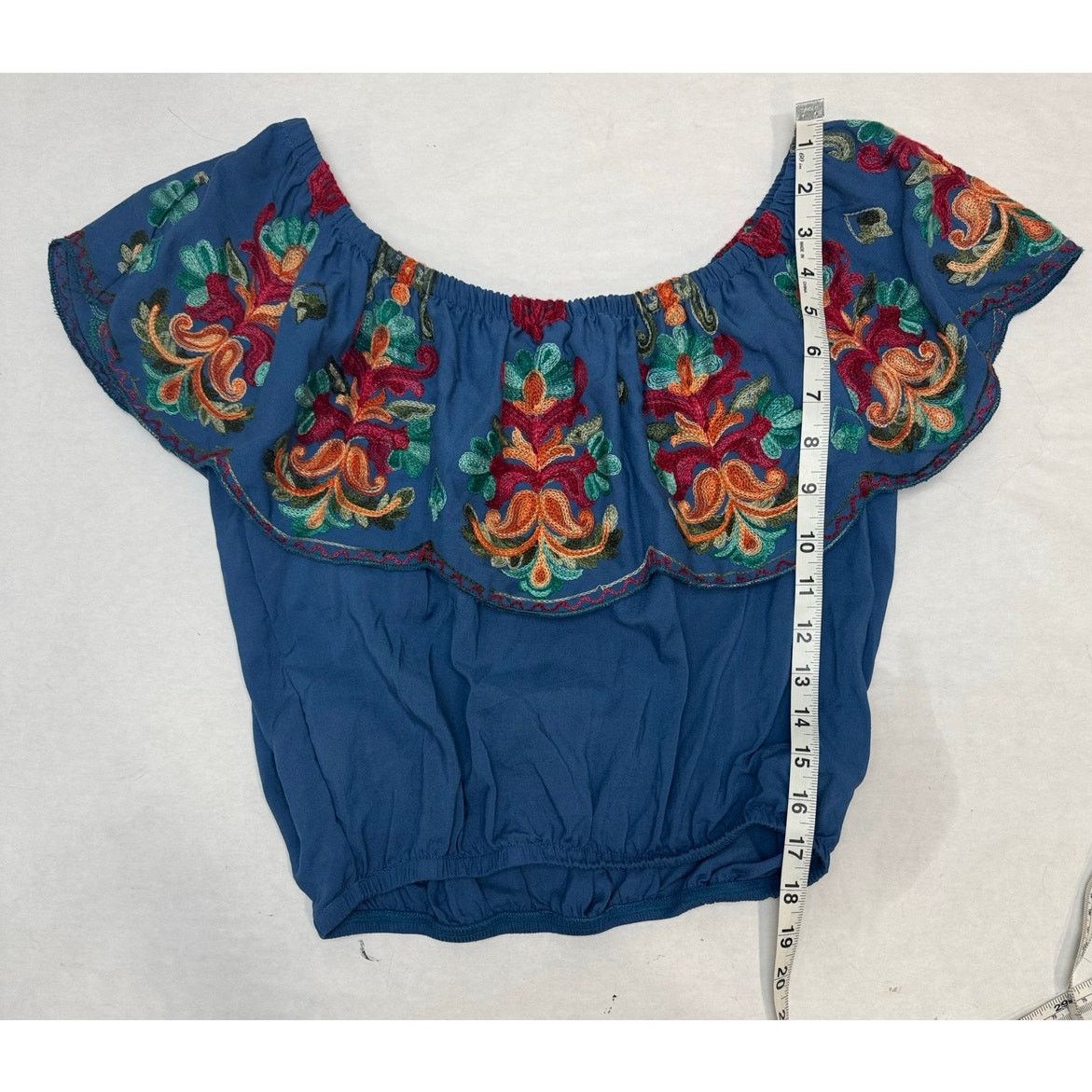 Other Boho Surf Gypsy Floral Off Shoulder Shirt NWOT Medium Size M / US 6-8 / IT 42-44 - 3 Thumbnail
