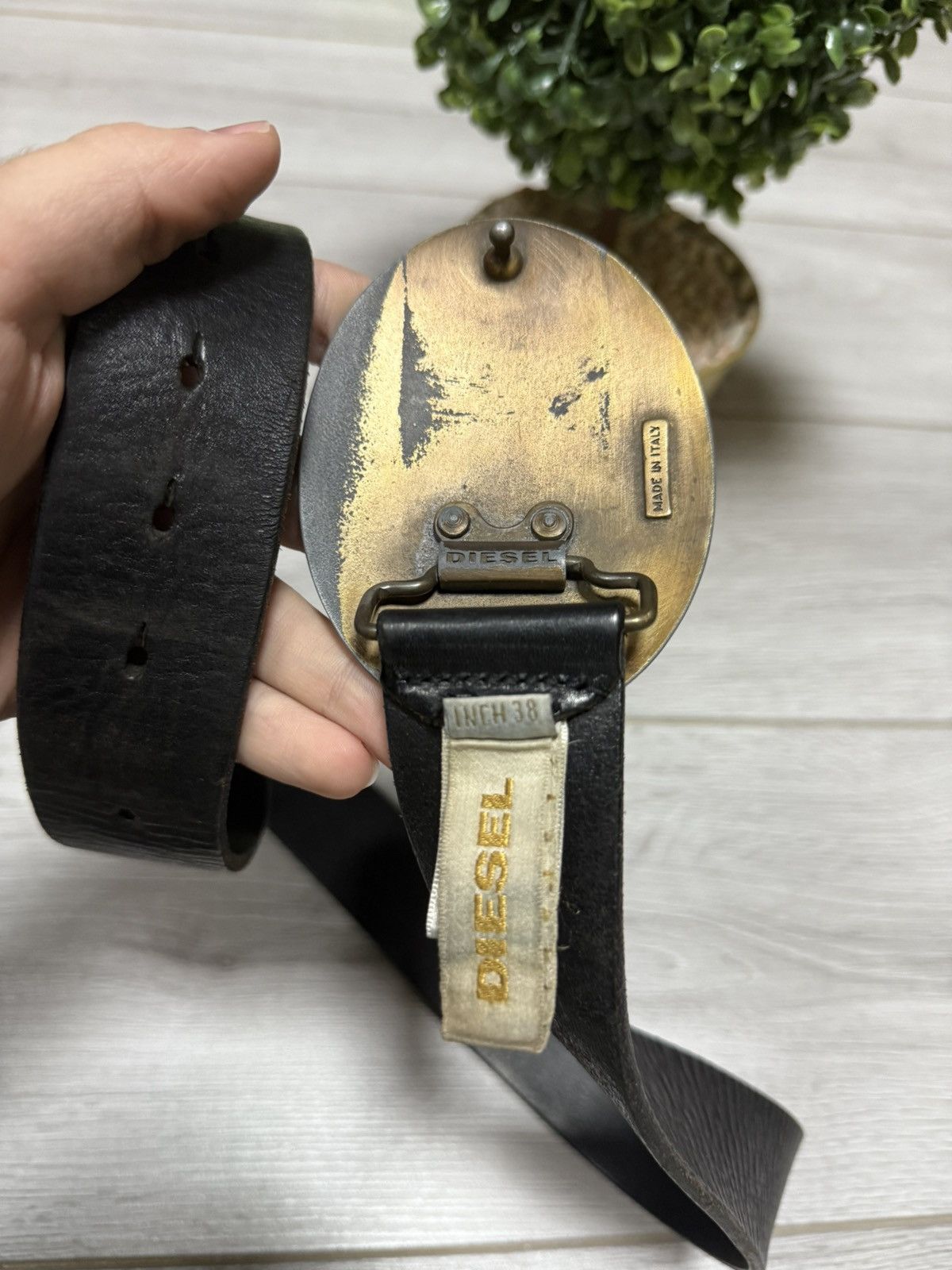 Diesel Diesel Diver RARE leather belt metallic big buckle Size ONE SIZE - 2 Thumbnail