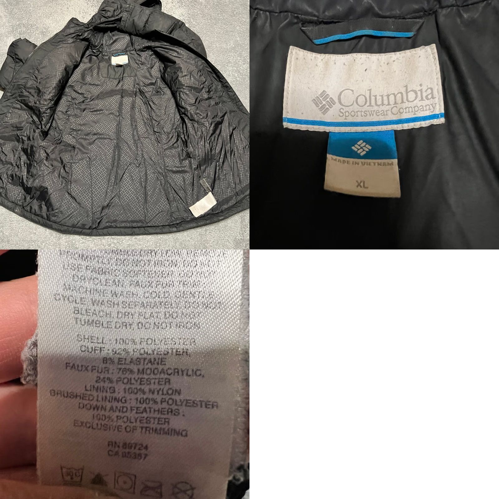 Vintage Columbia Jacket Womens XL Black Puffer Hooded Down Winter Ski Coat Size XL / US 12-14 / IT 48-50 - 8 Thumbnail