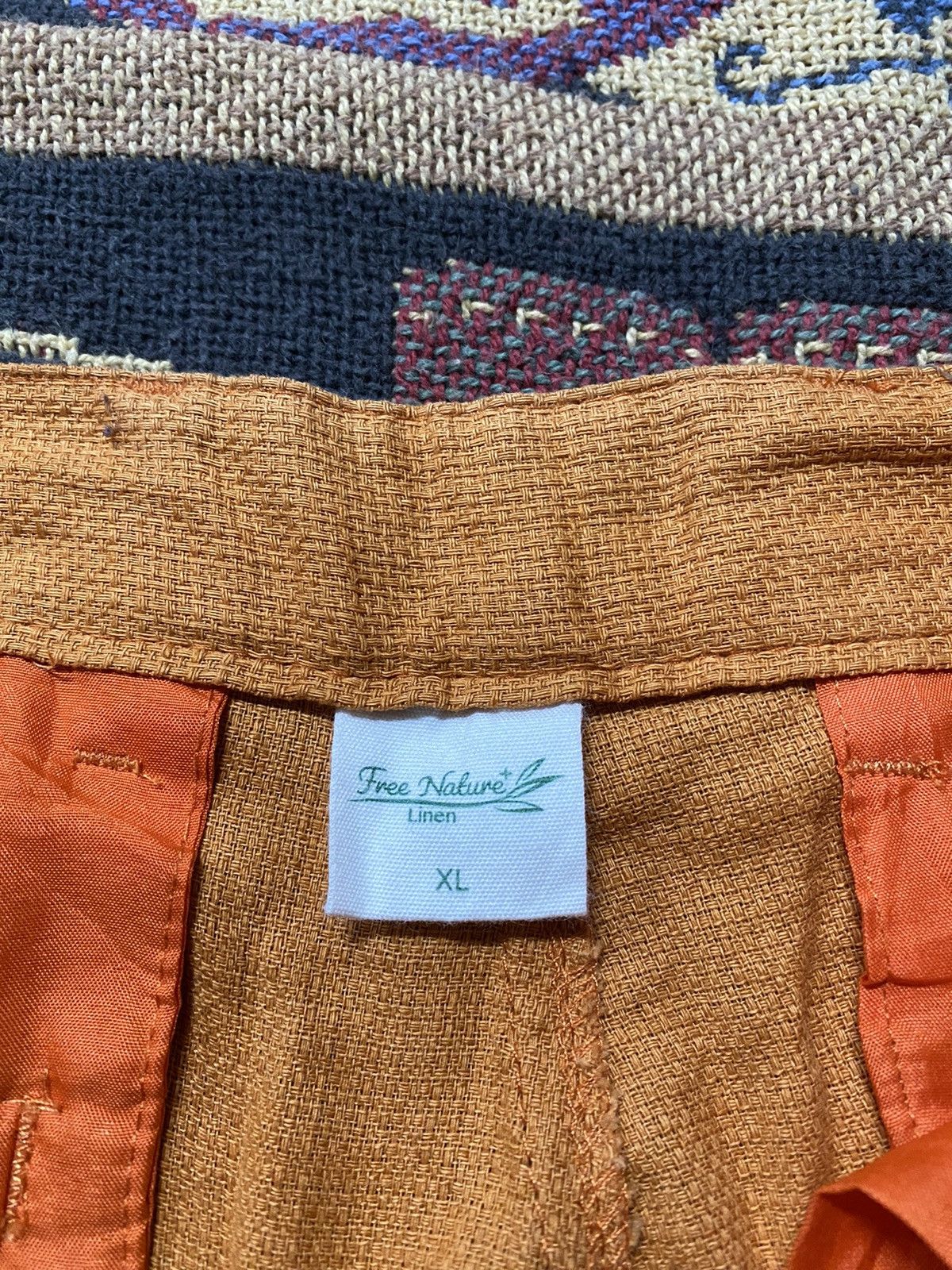 Japanese Brand × Vintage Vintage Short Pants Free Nature Linen Orange Size US 34 / EU 50 - 6 Thumbnail