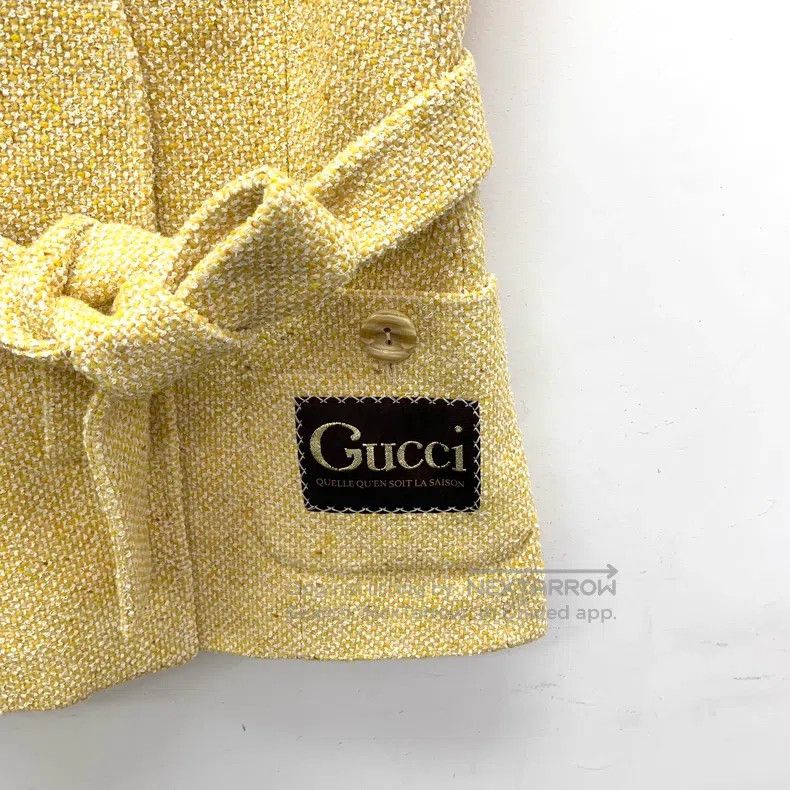 Gucci Gucci Yellow wool tweed belt sleeveless vest jacket Size XS / US 0-2 / IT 36-38 - 4 Thumbnail