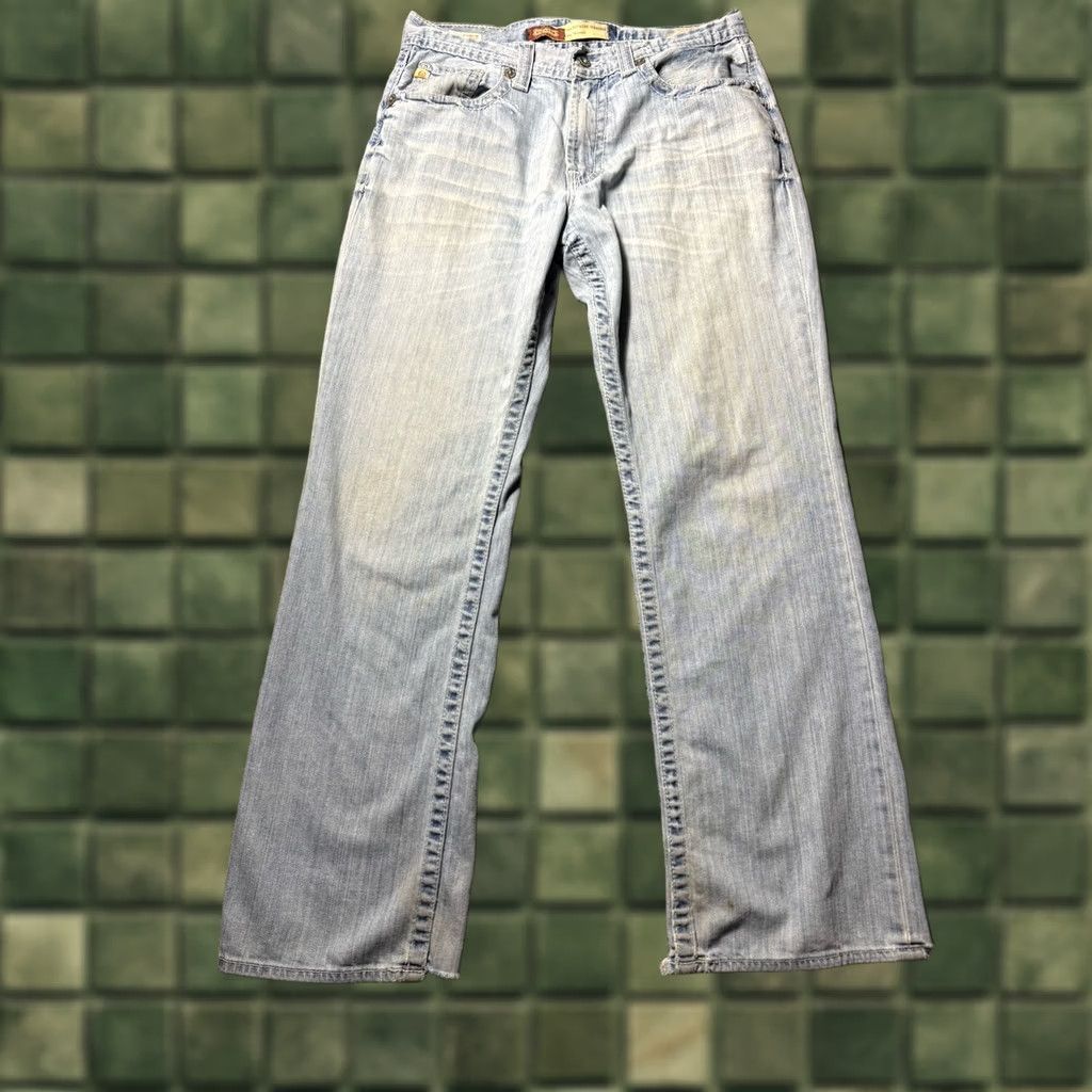 Denime BIG STAR Voyager Straight Jeans Mens 34x32 Blue Distressed Denim Light Wash Jeans Mens Regular 34 Blue Distressed Pockets Vintage: No 90s? Size US 34 / EU 50 - 1 Thumbnail
