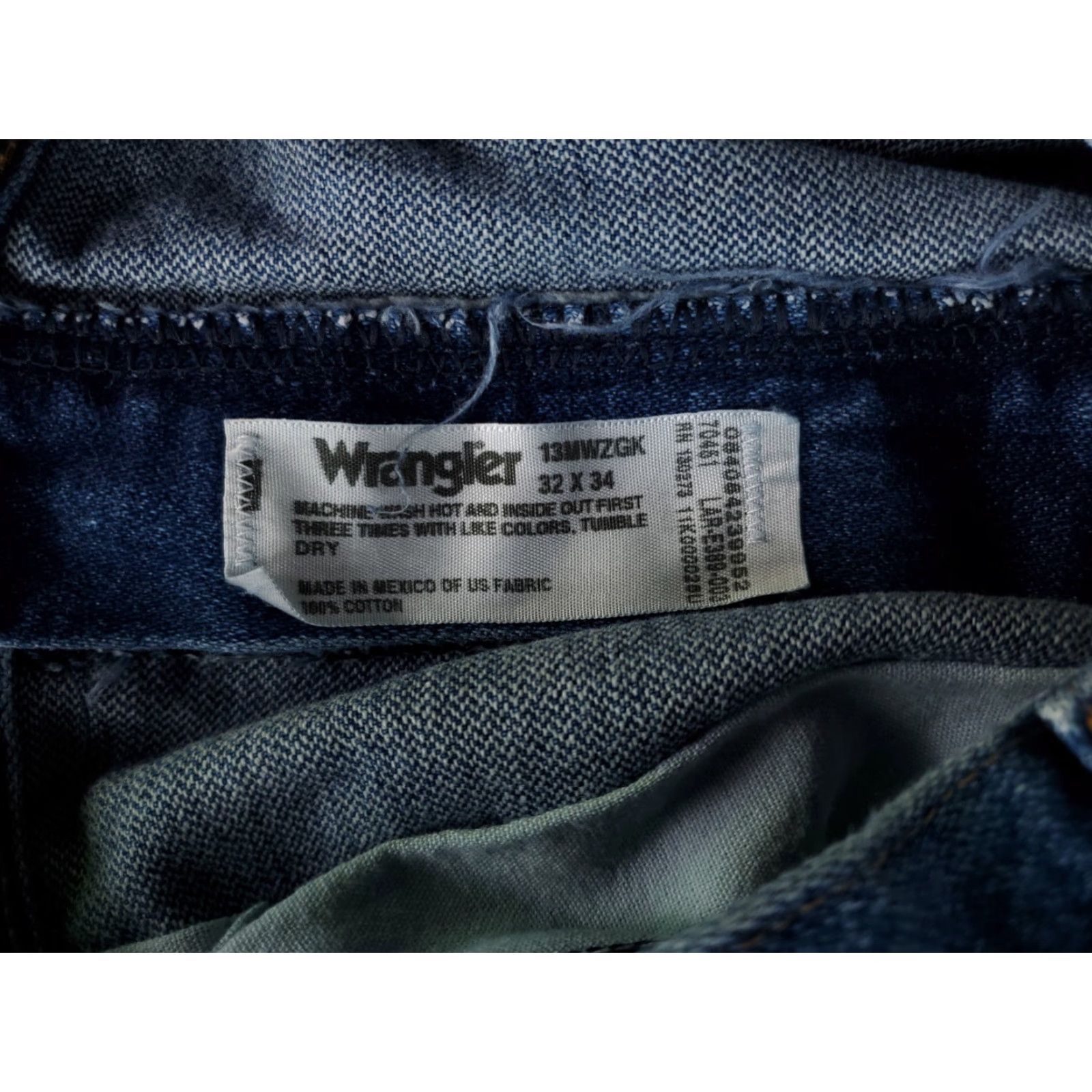 Wrangler VINTAGE Wrangler Jeans 13MWZ Mens 32x34 Blue 90s Inseam 34 Straight 33x34 Actual Men Size US 33 - 4 Thumbnail