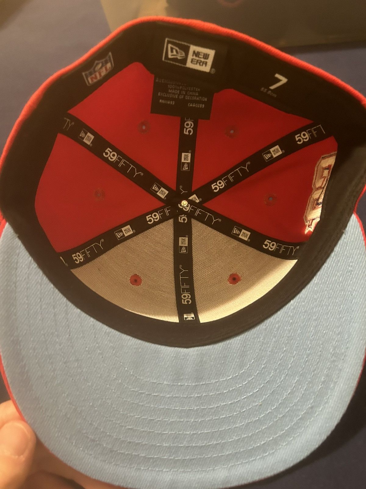 New Era Buffalo Bills Red New Era Fitted Hat Size 7 Size ONE SIZE - 4 Thumbnail
