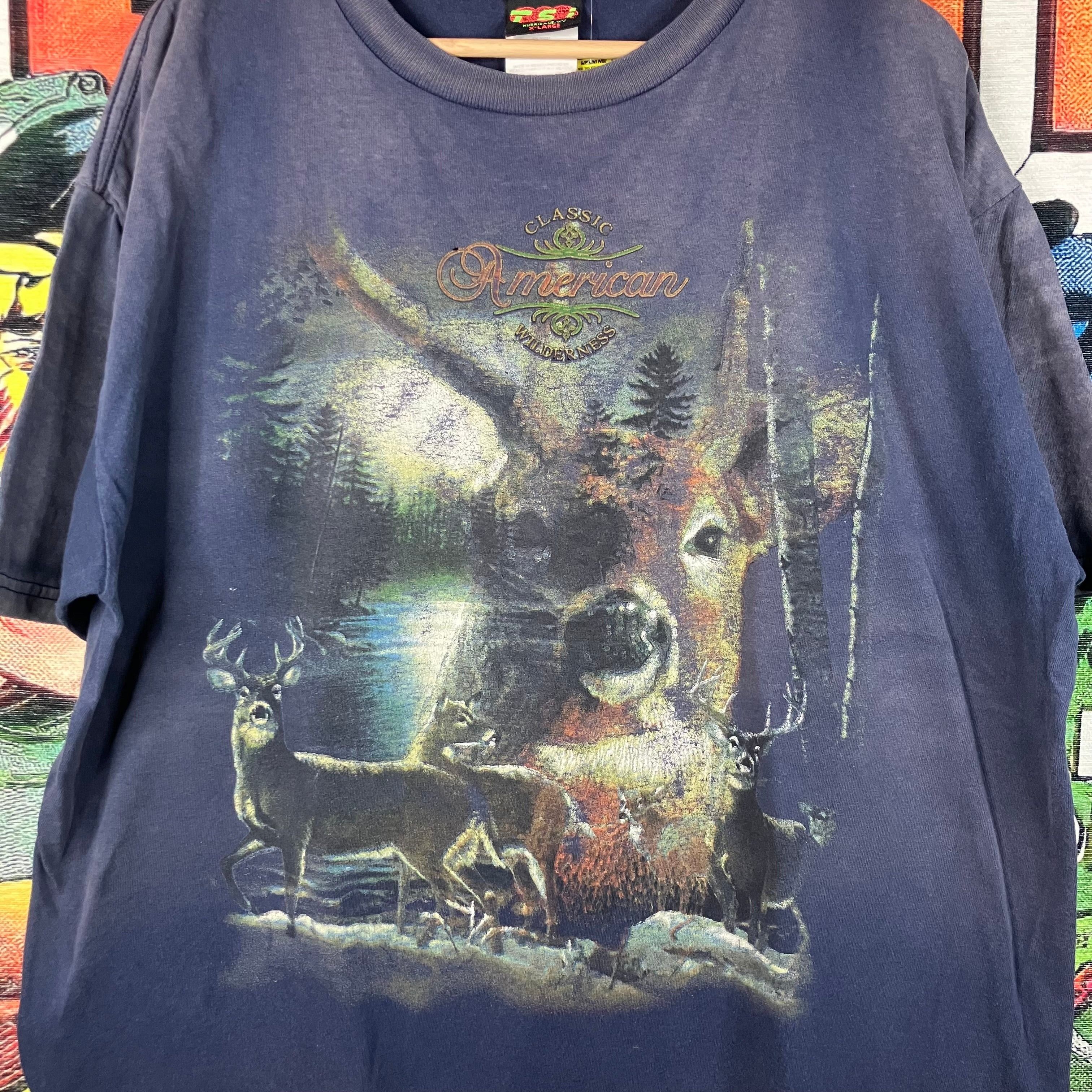 Vintage Vintage 90s Classic American Wilderness Deer Graphic Tee Siz Size US XL / EU 56 / 4 - 4 Thumbnail