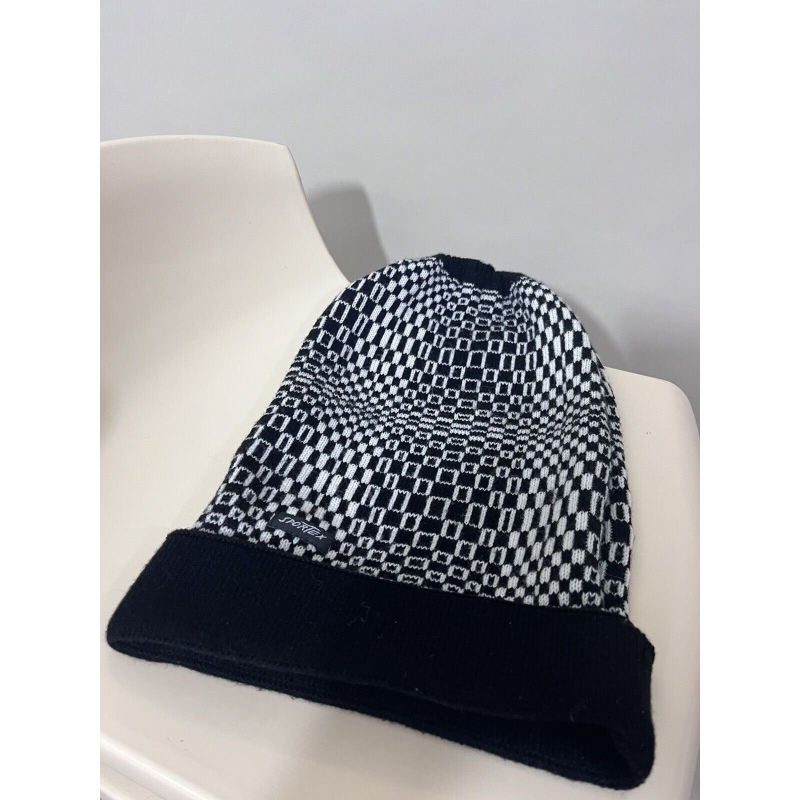 Vintage Vintage Sportex Black & White Snowboarding Beanie One Size Size ONE SIZE - 3 Thumbnail