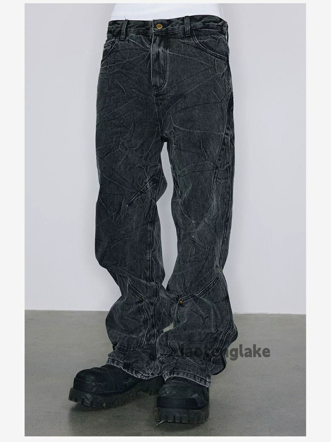Jean × Vintage skate hiphop washed faded loose utility cargo jeans Size US 32 / EU 48 - 3 Thumbnail