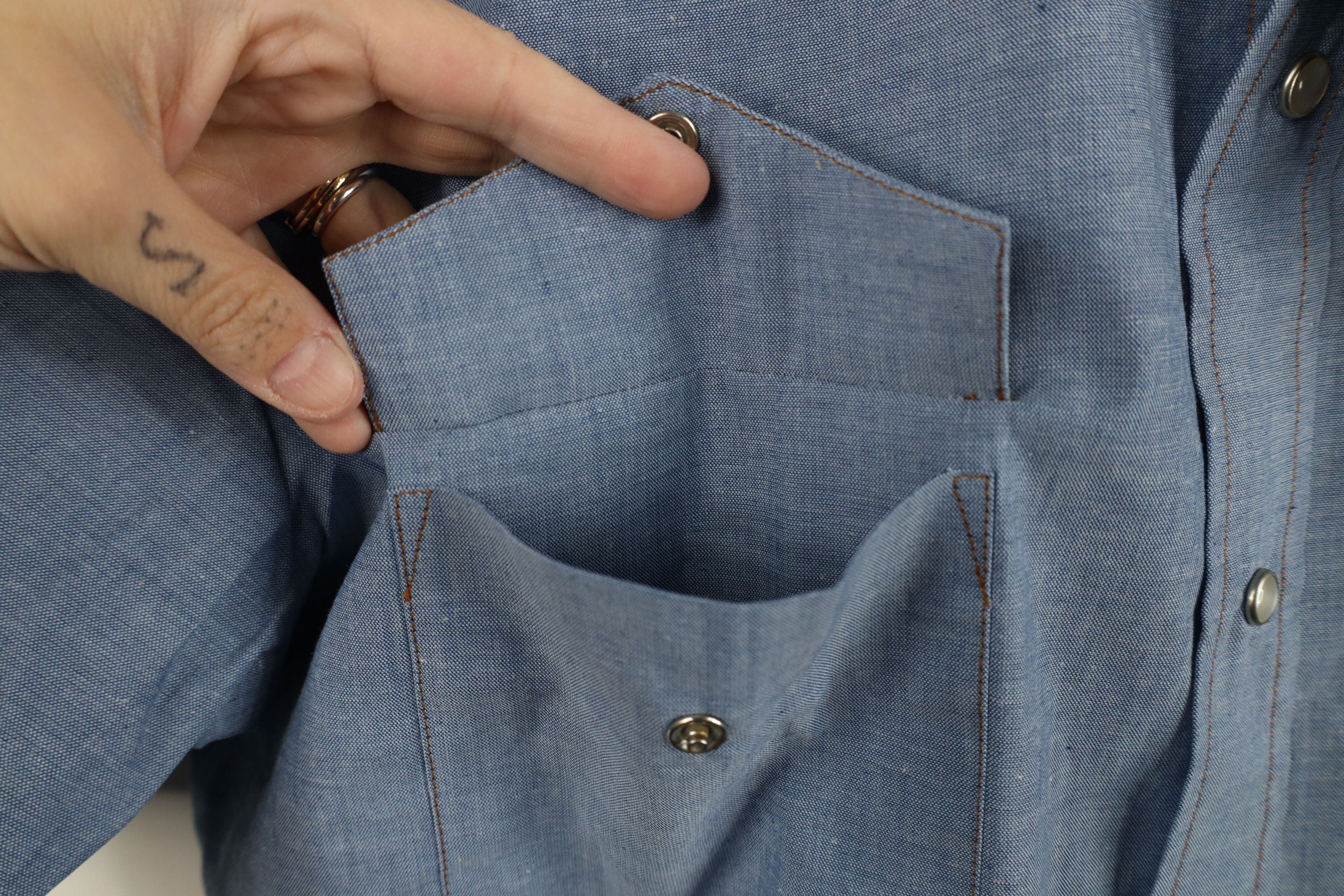 Dickies Deadstock Vintage 90s Dickies Western Button Shirt Blue Size US L / EU 52-54 / 3 - 5 Thumbnail