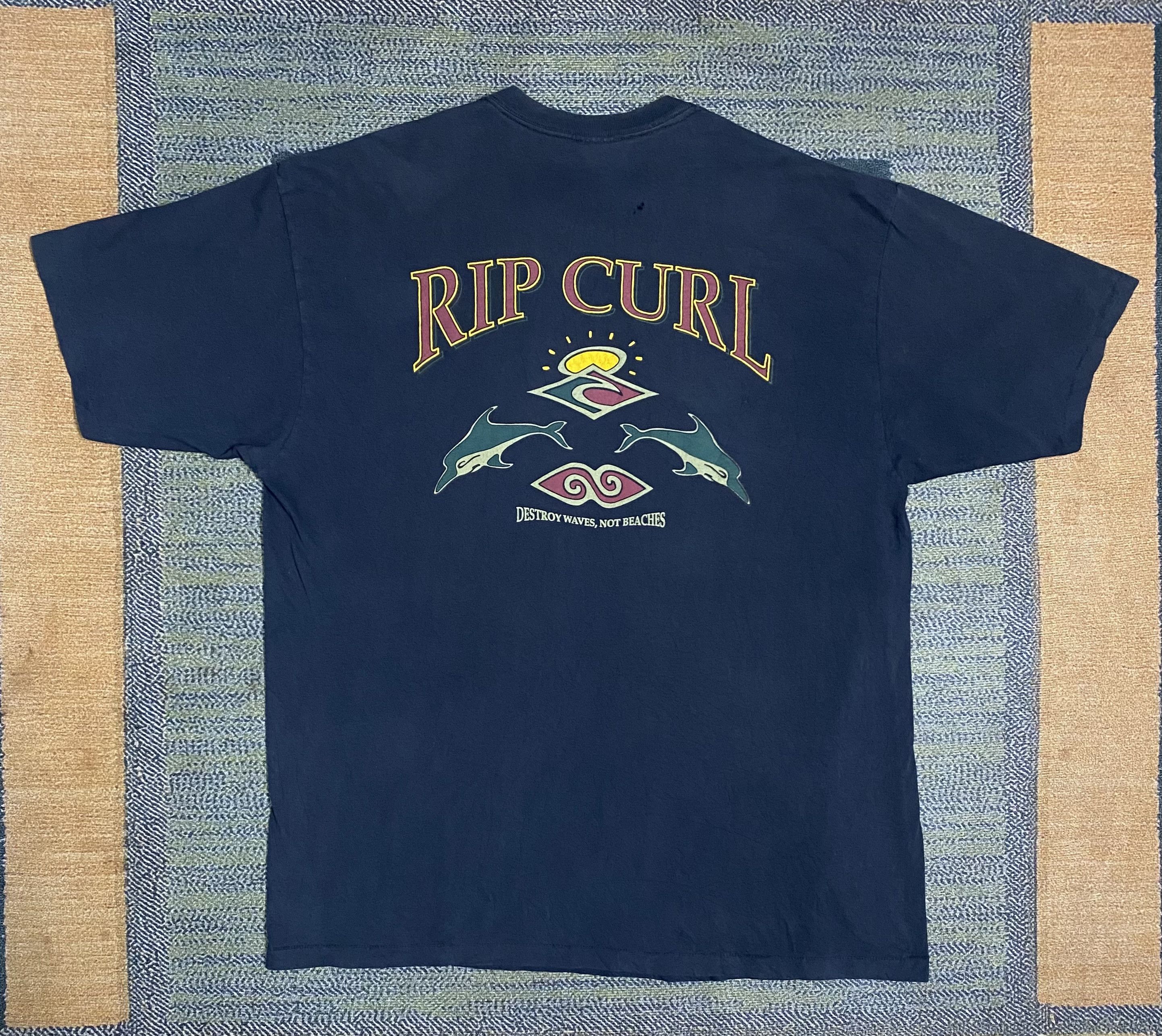 Rip Curl Vintage Rip Curl Destroy waves Not Beaches Shirts Size US XL / EU 56 / 4 - 2 Thumbnail