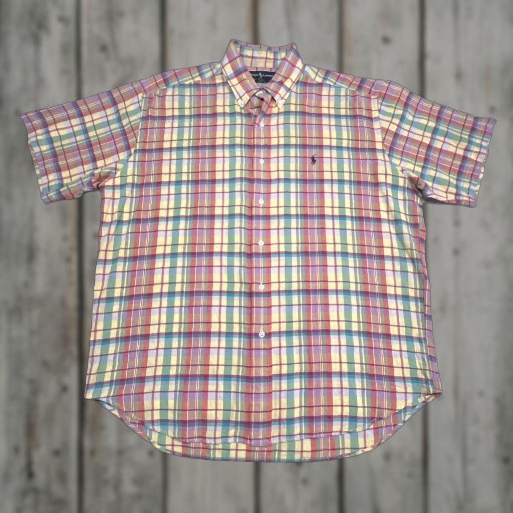Ralph Lauren Ralph Lauren Shirt Men L Blake Plaid Short Sleeve Button-Down Colorful Cotton Size US L / EU 52-54 / 3 - 1 Thumbnail