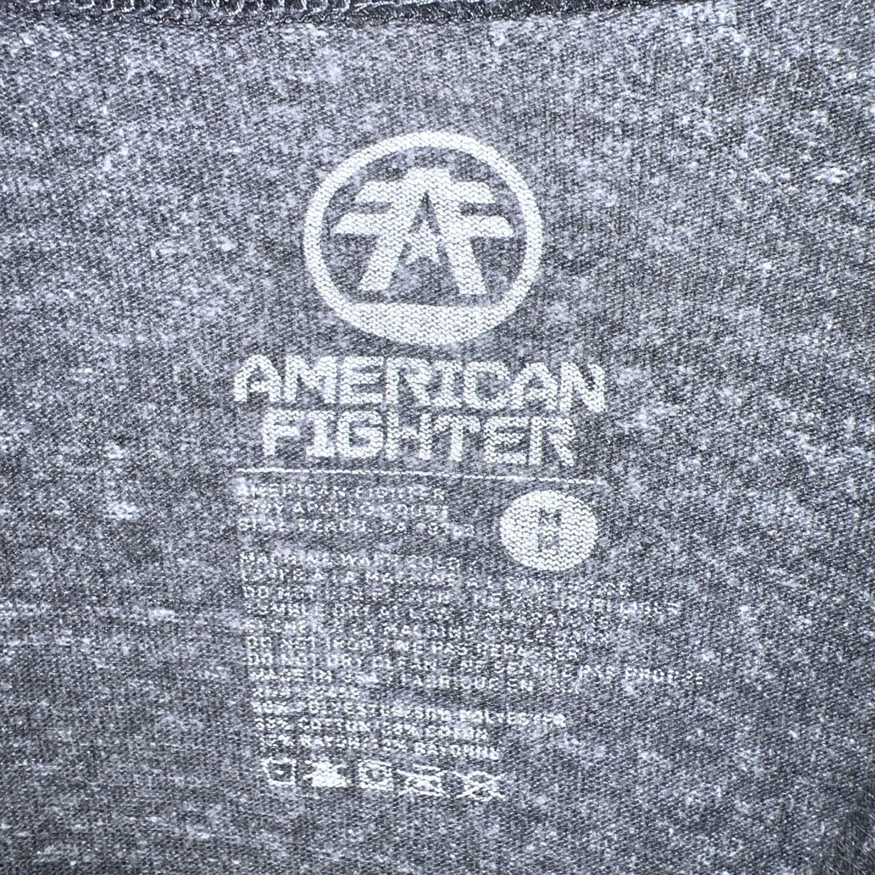 Vintage American Fighter T-Shirt Long Sleeve Mens M Gray Jersey Size US M / EU 48-50 / 2 - 3 Thumbnail