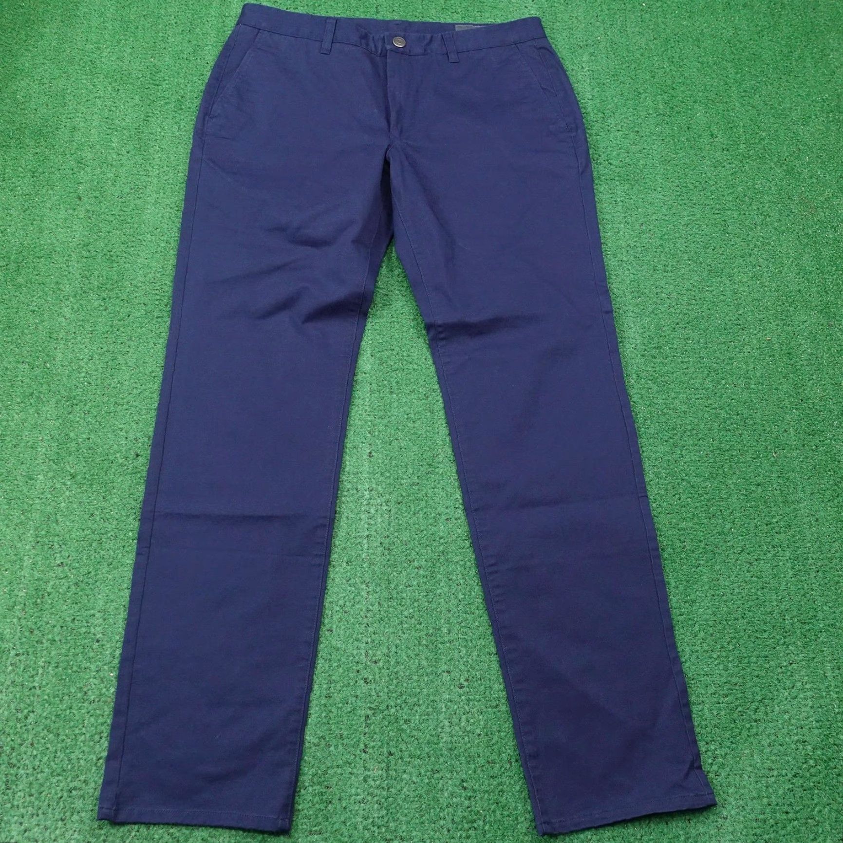 Bonobos Bonobos Pants Mens 34x34 Slim Chino Stretch Cotton Spandex Pockets Blue Solid Flat Front Zip Button-Welt Back Pockets Casual Business Men's Pants Size US 34 / EU 50 - 2 Thumbnail