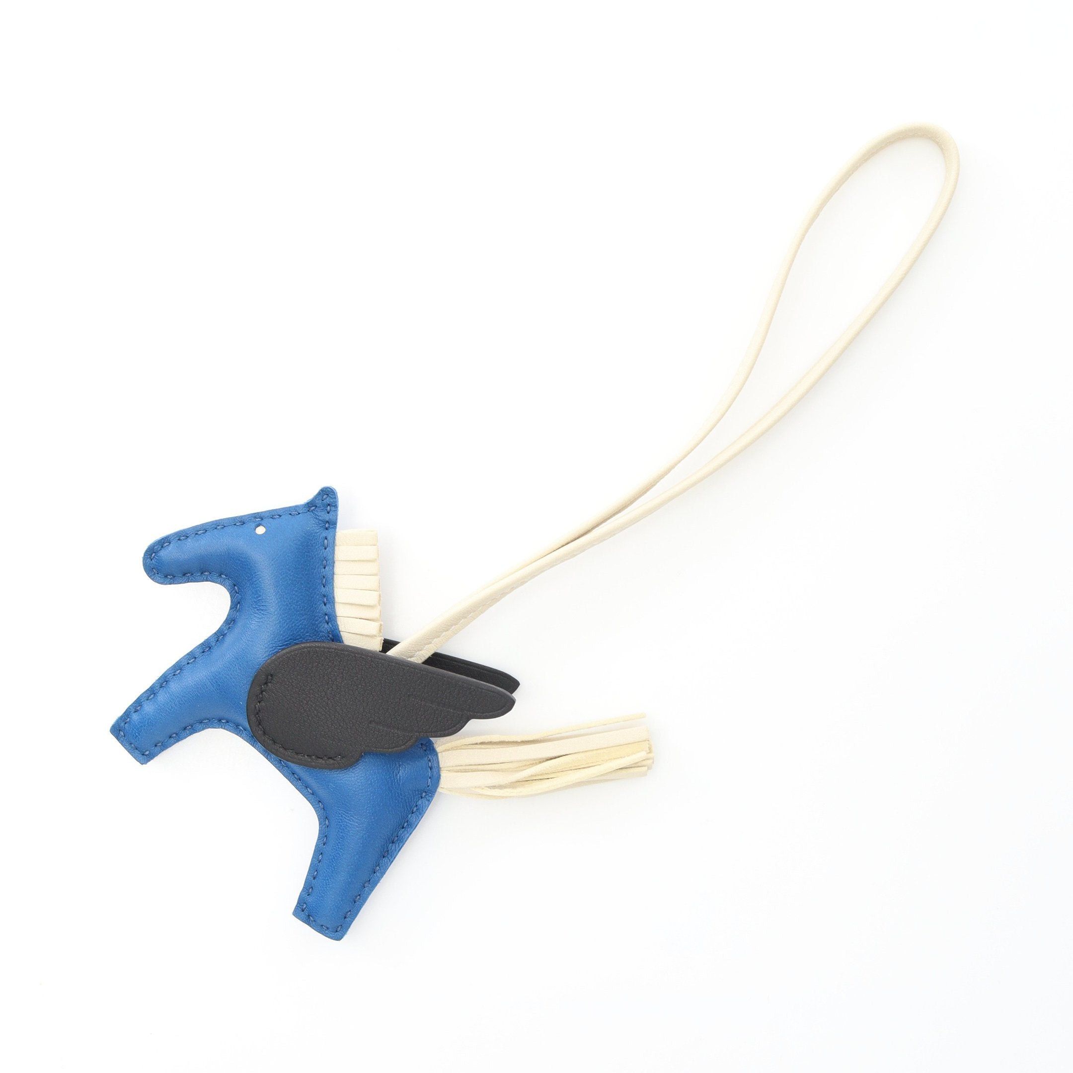 Hermes Hermes Rodeo Pegasus Pm Blue France Kure Bag Charm Aagneau Veau Swift Off White Black U Stamp Size ONE SIZE - 1 Thumbnail