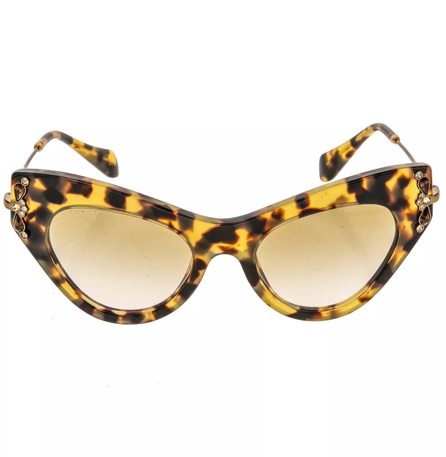 Miu Miu MIU MIU Glow 04P Brown Havana Crystal Jewel Strass MU04PS Size ONE SIZE - 9 Thumbnail