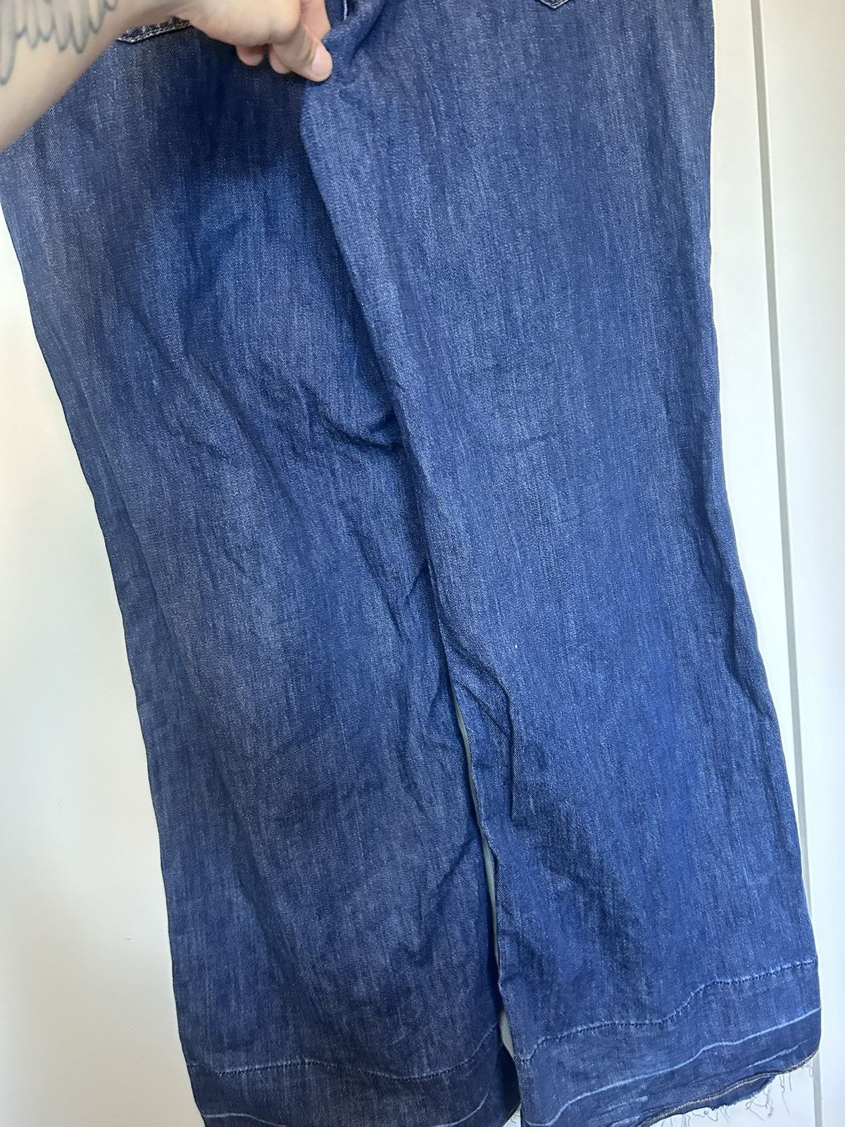 Vintage Baggy flared blue jeans Size US 33 - 9 Thumbnail