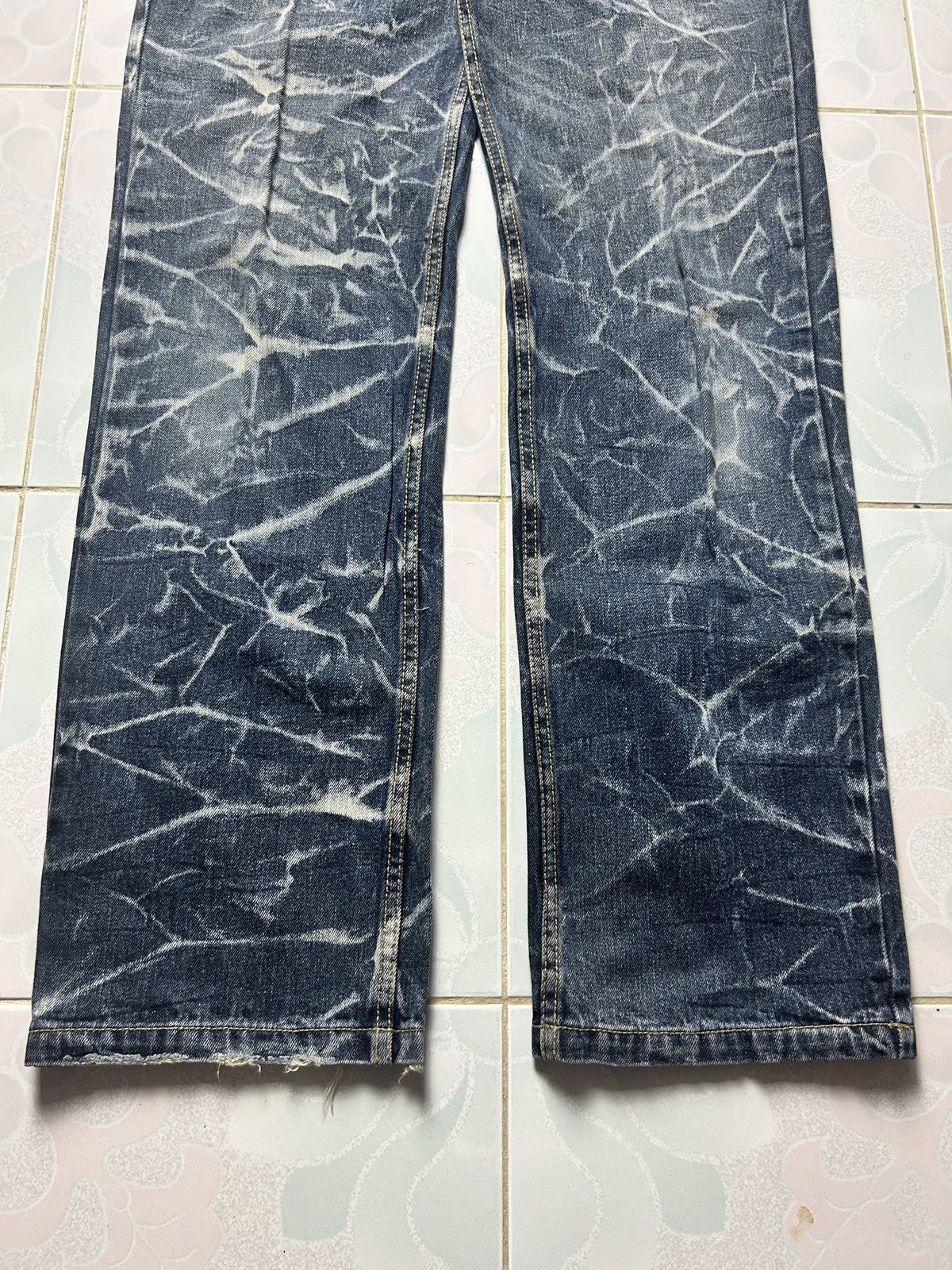 If Six Was Nine Vintage Nylaus Double Waist Sick Thunder Faded Punk Jeans Size US 32 / EU 48 - 6 Thumbnail