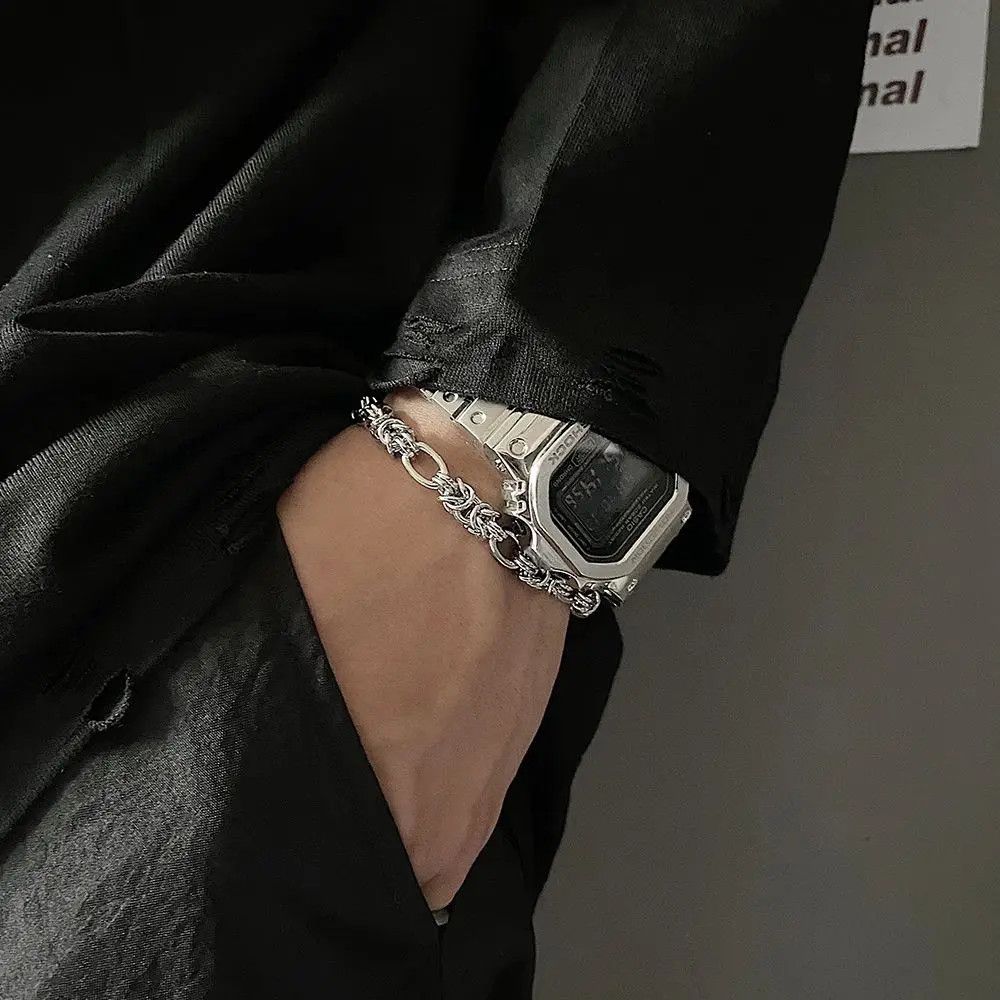 Jewelry × Vintage Silver Titanium Men's Vintage Bracelet Size ONE SIZE - 4 Thumbnail