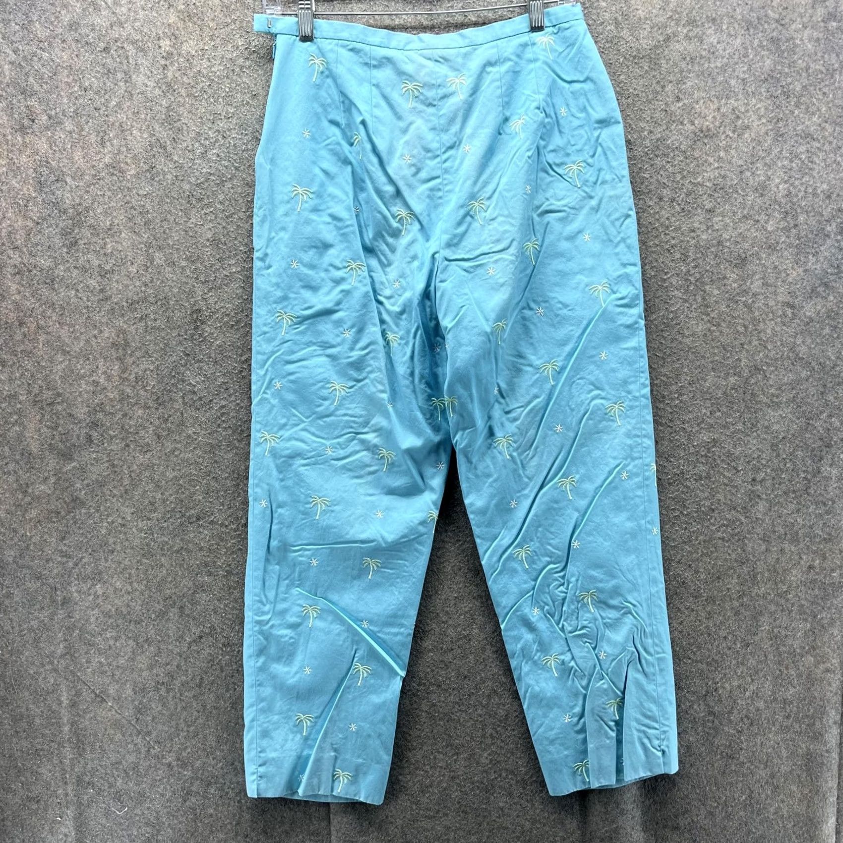 Brooks Brothers VINTAGE Brooks Brothers 346 Pants Womens Small Blue Palm Tree Embroidered Tropical Chino Casual Travel Size 28" / US 6 / IT 42 - 2 Thumbnail
