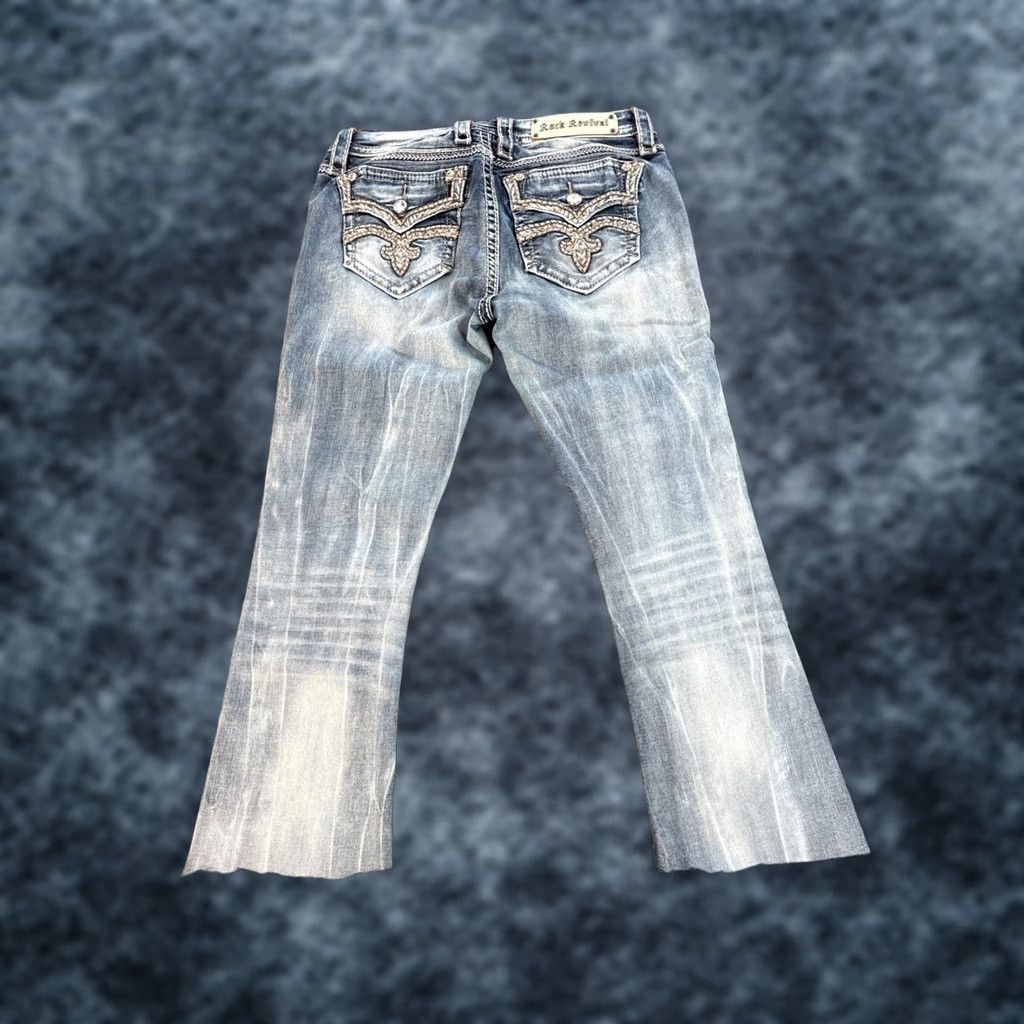 Vintage Rock Revival Karla Mid Rise Boot Jeans 28x23 Denim Rhinestone Cropped Womens Jeans Size 28" / US 6 / IT 42 - 1 Thumbnail