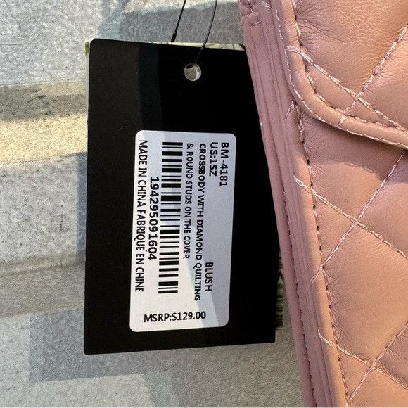 Badgley Mischka NWT BADGLEY MISCHKA BLUSH CROSSBODY DIAMOND QUILT Size ONE SIZE - 3 Thumbnail