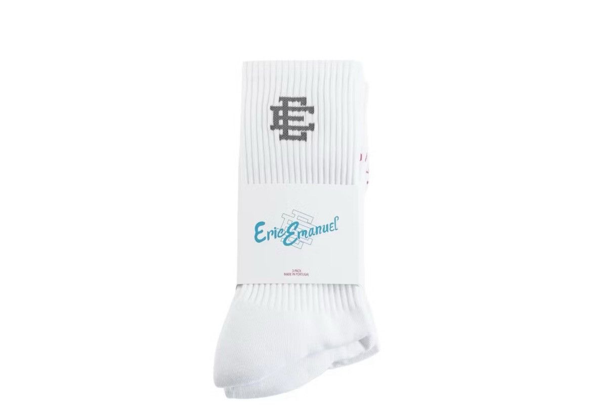 Eric Emanuel Eric Emanuel white w grey EE socks 3-pack Size ONE SIZE - 1 Thumbnail