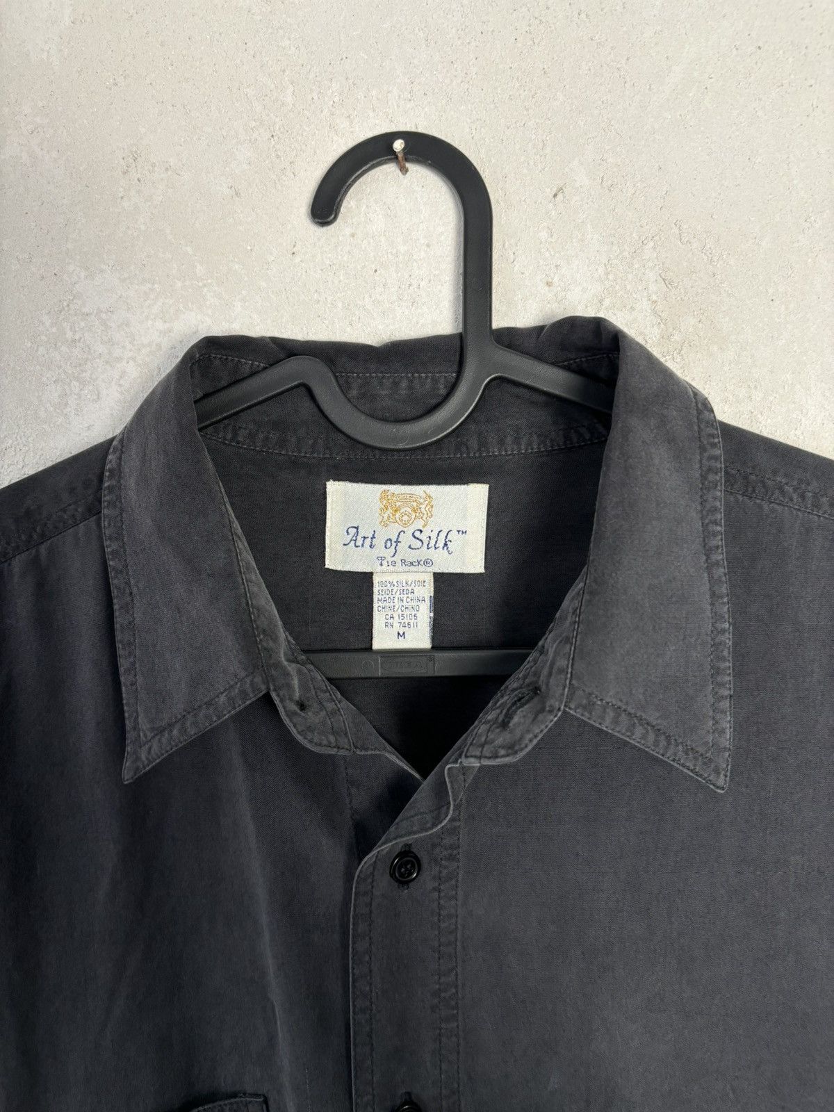 SikSilk × Vintage Vintage Art of Silk Avantgarde Black Chest Pockets Shirt Size US M / EU 48-50 / 2 - 4 Thumbnail