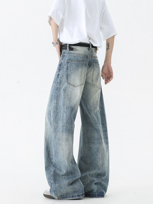 Vintage American bamboo-pattern washed Cleanfit curved jeans Size US 32 / EU 48 - 5 Thumbnail
