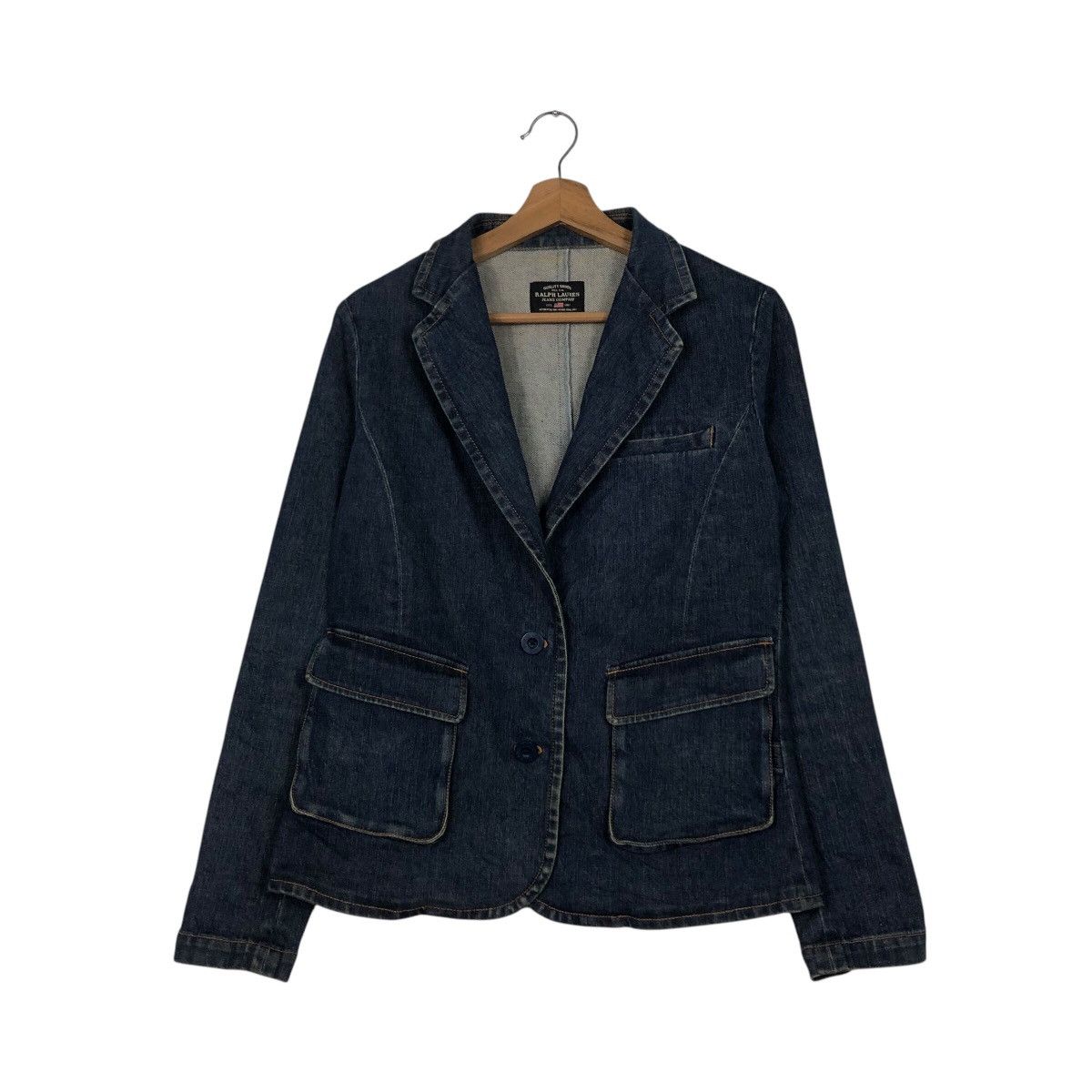 Japanese Brand × Ralph Lauren 📌Vintage Cropped Denim Biker Jacket Ralph Lauren Jeans Size L / US 10 / IT 46 - 2 Thumbnail