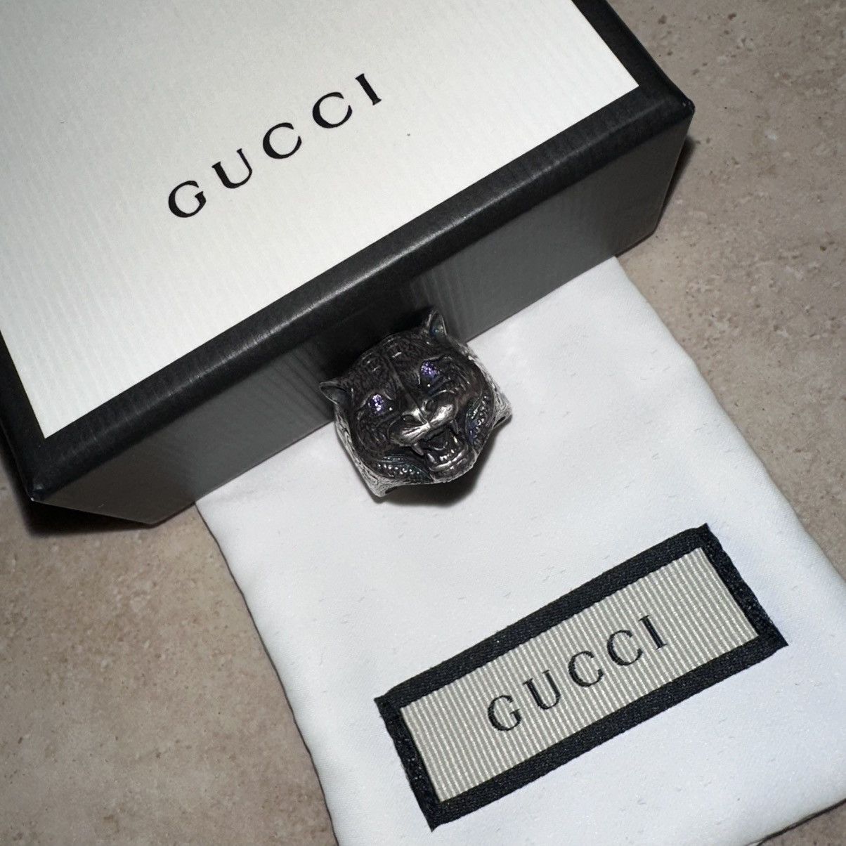 Gucci Gucci Anger Forest Wolf-Head Ring | Grailed