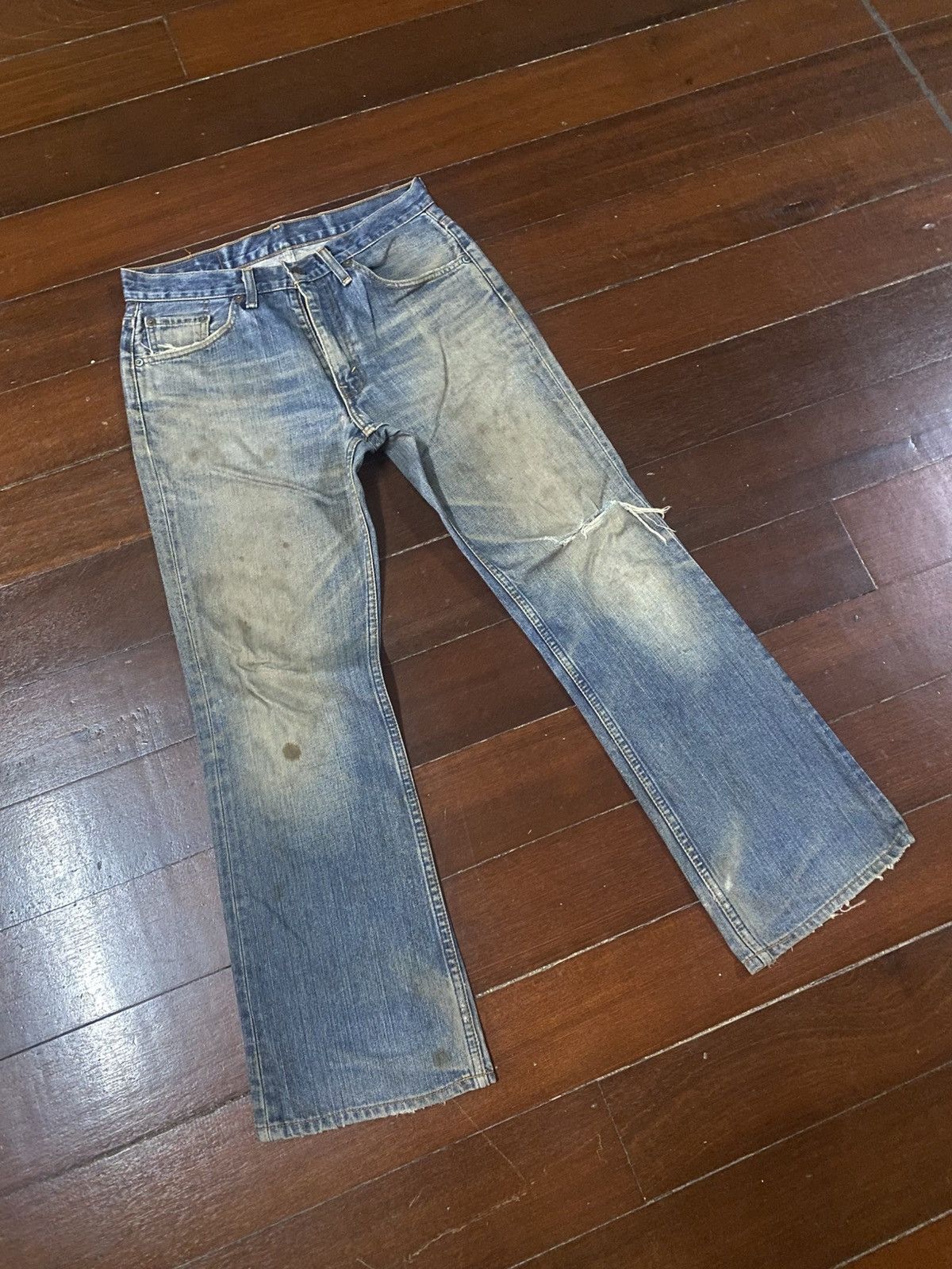 Levi's Faded Vintage Levi’s 517 Flares distressed bootcut wide leg Size US 32 / EU 48 - 2 Thumbnail
