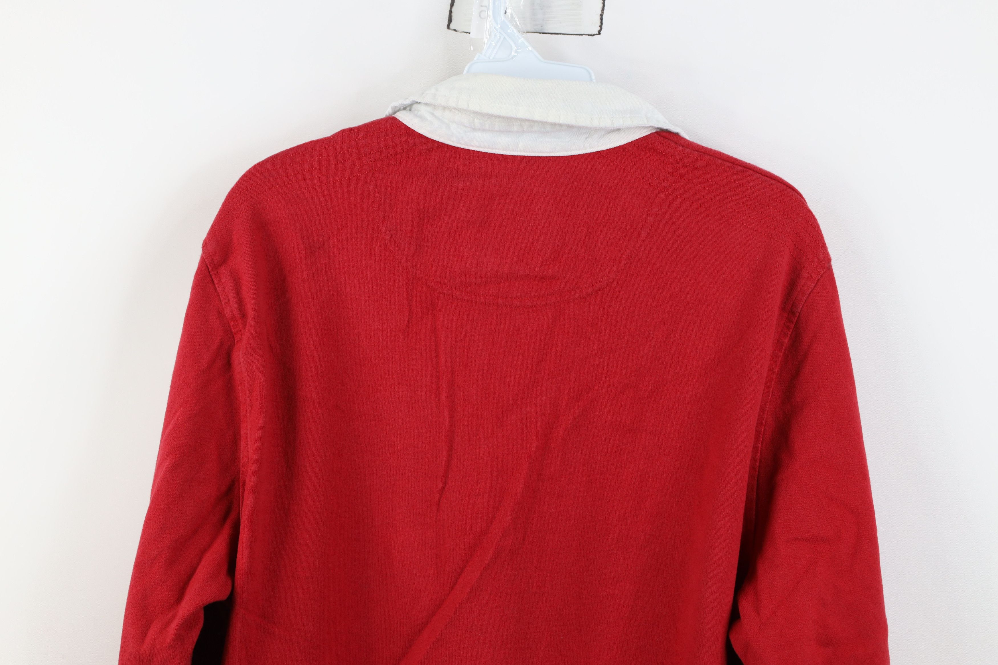 L.L. Bean Vintage LL Bean Heavy Elbow Patch Long Sleeve Rugby Polo Red Size US L / EU 52-54 / 3 - 12 Thumbnail