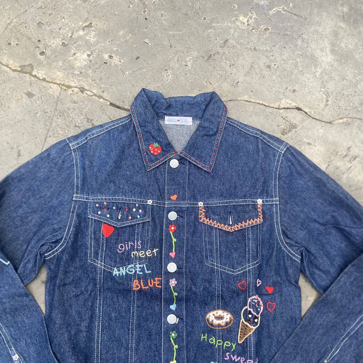90s Angel Blue Embroidered Denim Jacket