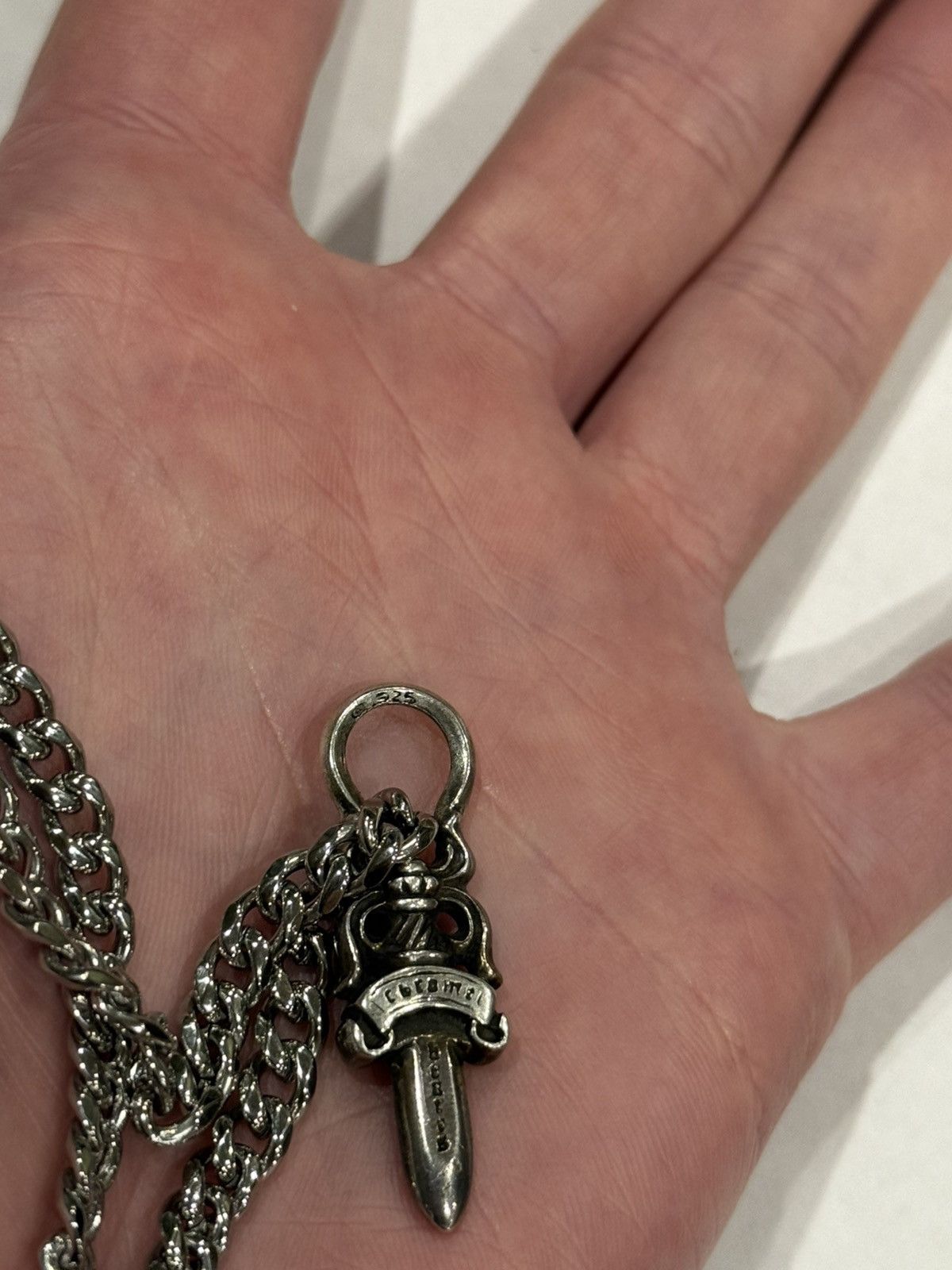 Chrome Hearts Chrome Hearts Dagger Pendant Cuban Link Chain Necklace 925 Size ONE SIZE - 7 Thumbnail