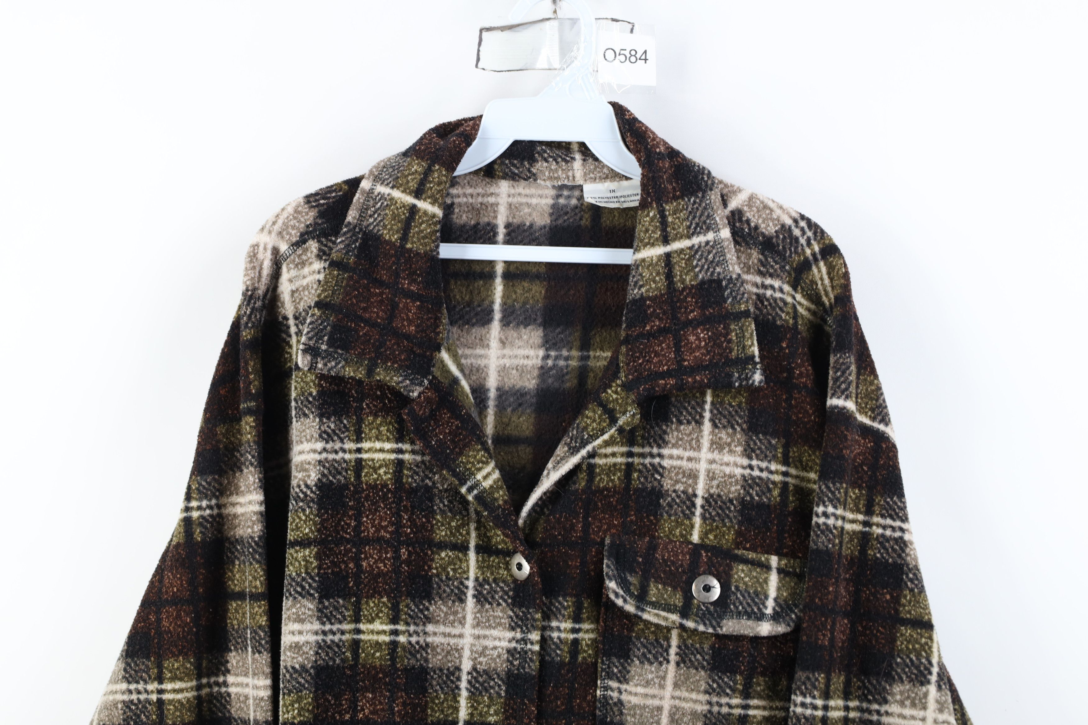 Vintage Vintage 90s Streetwear Fleece Button Shirt Jacket Jac Shirt Size XL / US 12-14 / IT 48-50 - 2 Thumbnail