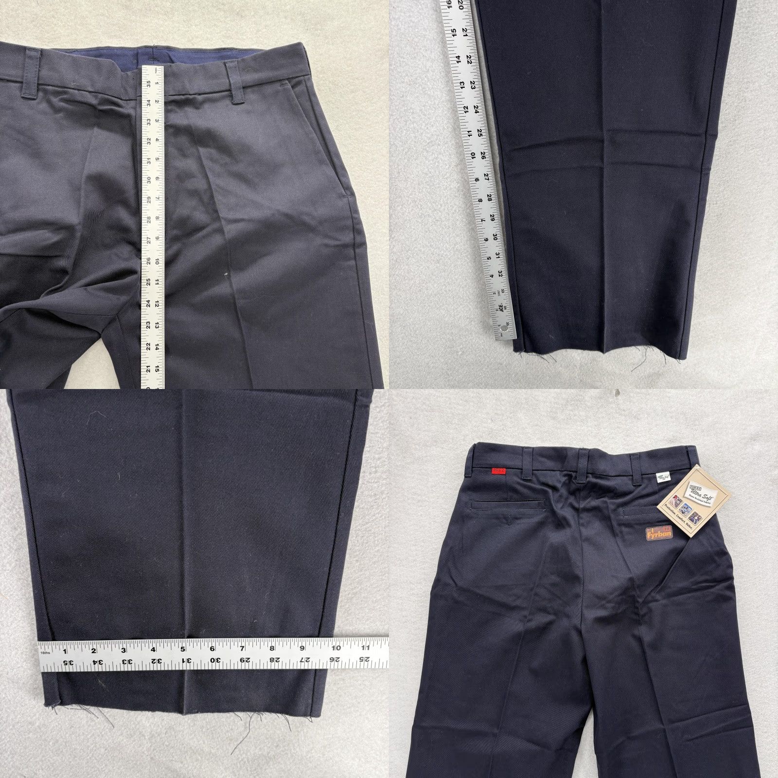 Vintage Fyrban Flame Resistant Work Pants Mens 36 Blue Indura Ultra Soft FR HRC2 NWT Pants Mens Blue 36 Flame-Resistant Workwear Chino Flat Front Pockets Logo Size US 36 / EU 52 - 8 Thumbnail