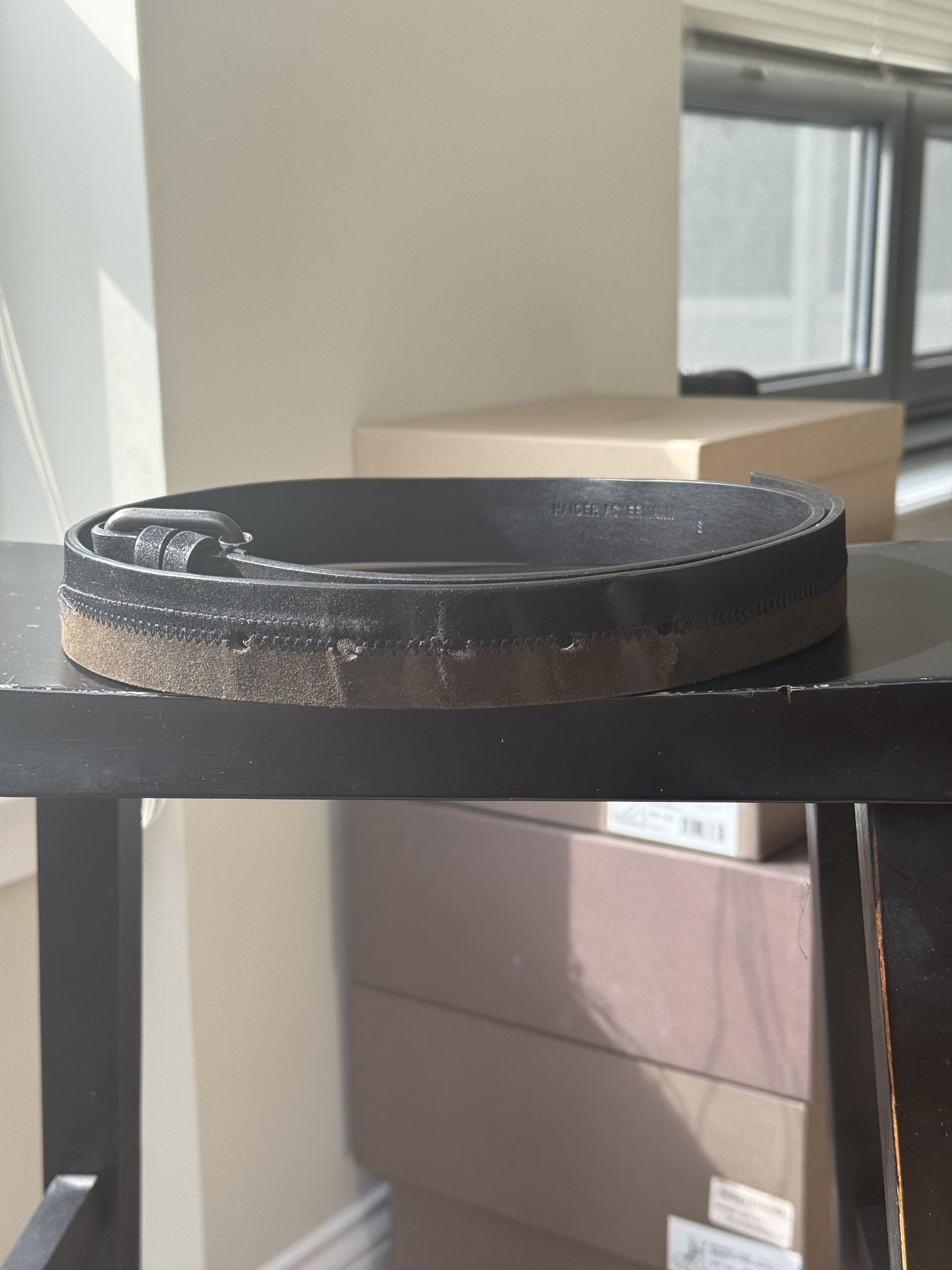 Haider Ackermann Black/Brown Embroidered Suede Belt Size ONE SIZE - 4 Thumbnail
