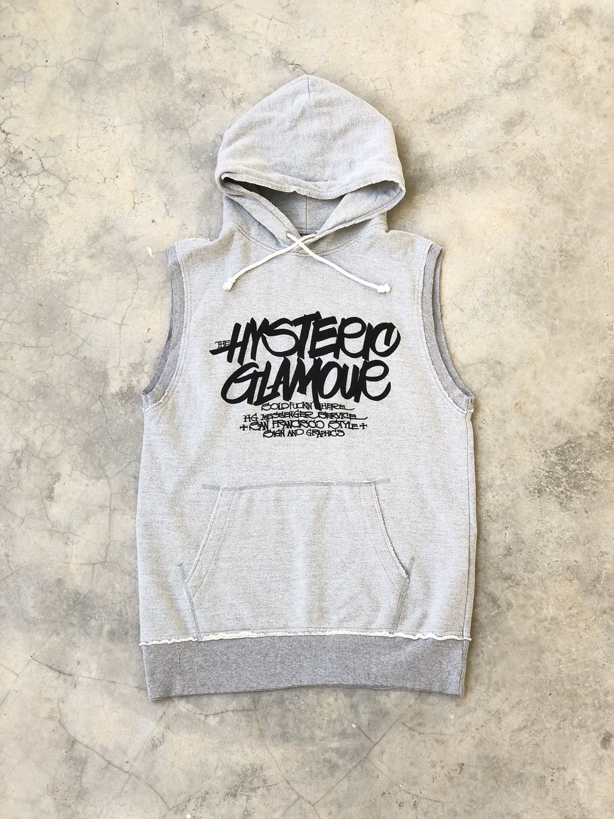 Hysteric Glamour Hysteric Glamour Roman Spellout Sleeveless Grey Hoodie Size US M / EU 48-50 / 2 - 3 Thumbnail