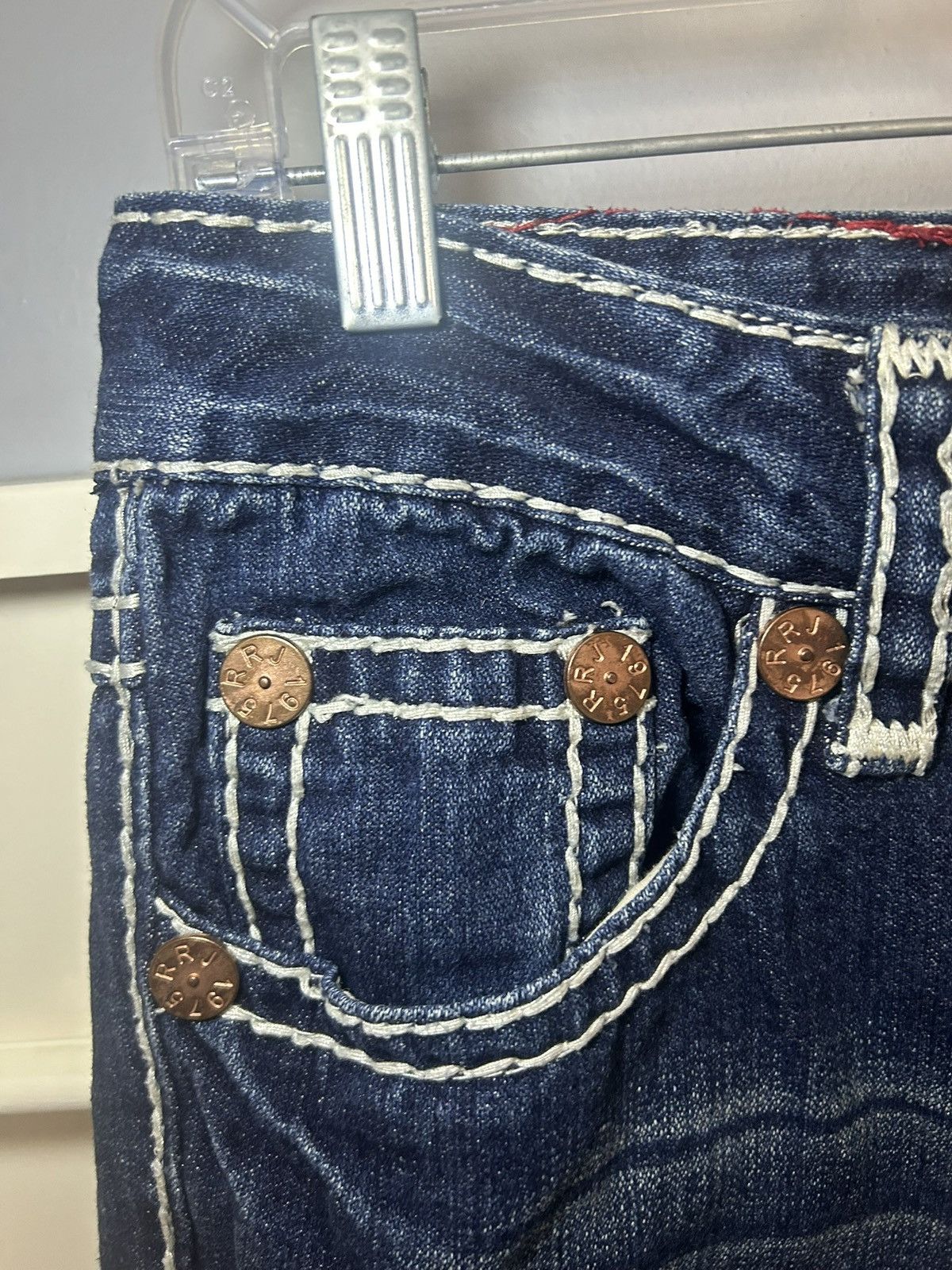 Vintage Vintage Rough Rider Jeans big contrast stitch denim Size US 29 - 11 Thumbnail
