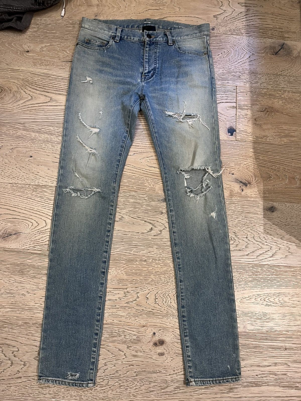 Saint Laurent Paris slp blue crash denim hedi slimane Size US 31 - 1 Thumbnail
