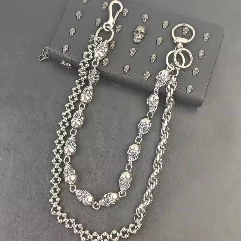 Jewelry Skull Bead Pants Wallet Chain,Y2K Jeans Chain Size ONE SIZE - 12 Thumbnail