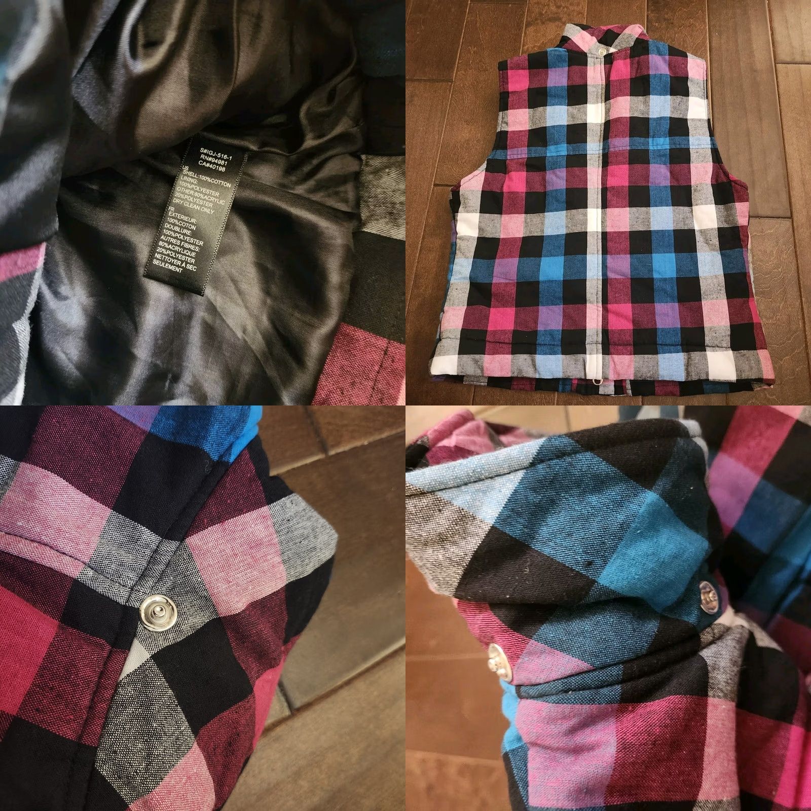 Forever 21 Forever 21 Plaid Jacket Vest - Size L - Multicolor - Junior/Teens - Sleeveless - Regular Fit - Polyester - Jacket Size L / US 10 / IT 46 - 9 Thumbnail
