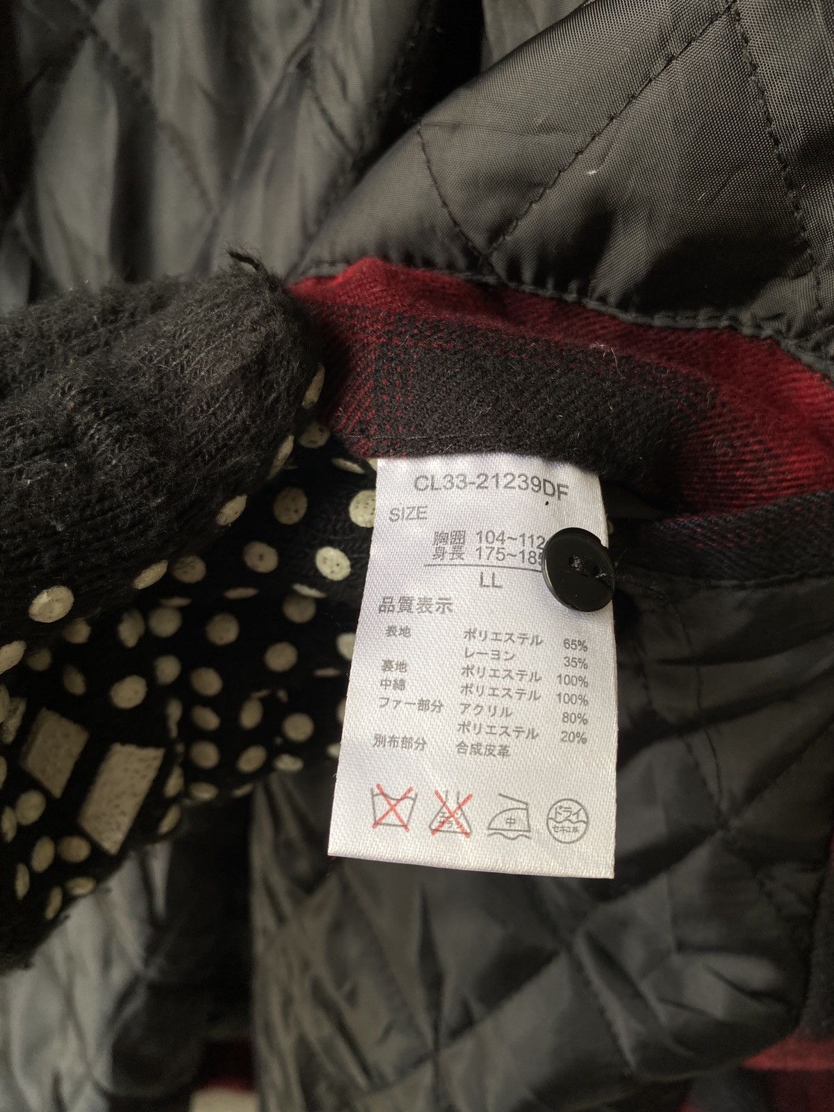 If Six Was Nine Double Focus Red Tartan Design Fur Zipper Jacket Size US L / EU 52-54 / 3 - 15 Thumbnail