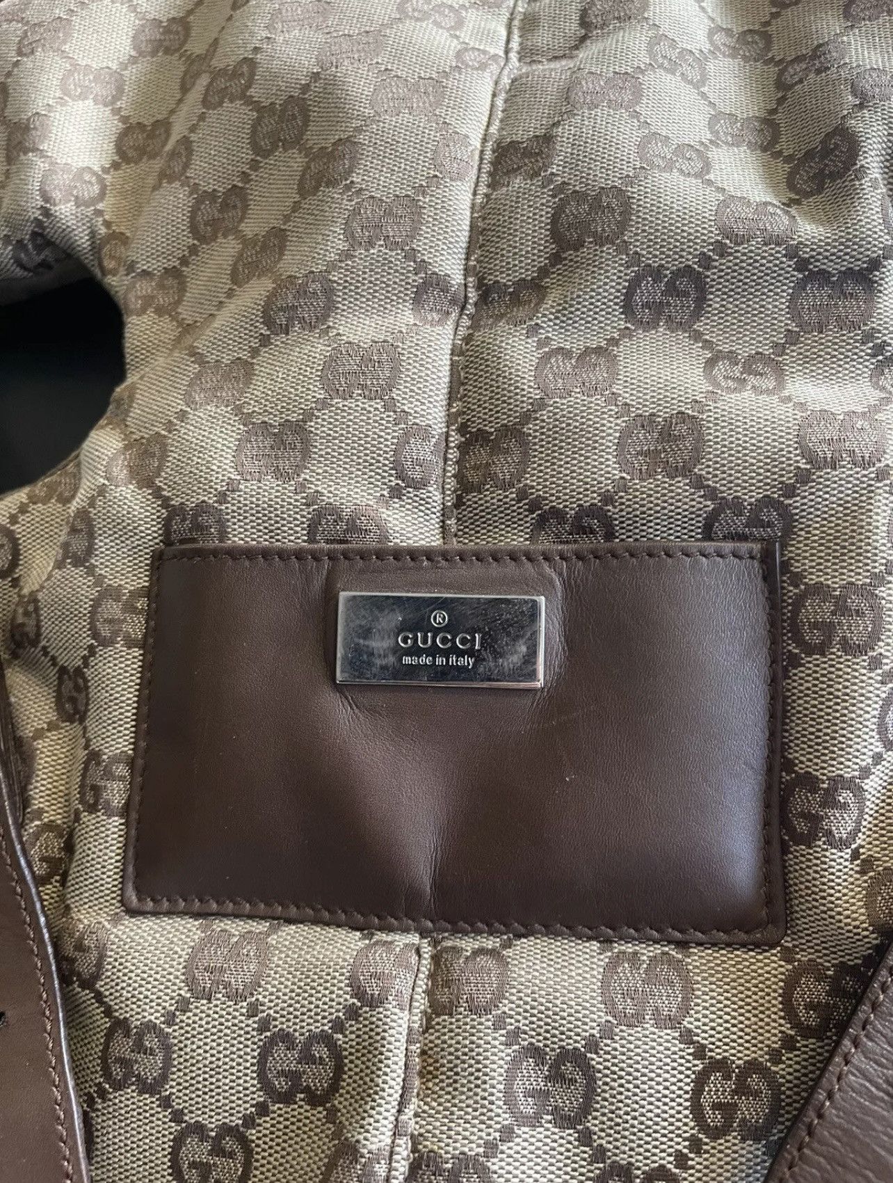 Gucci 100% Authentic GUCCI GG Monogram Baby Carrier Brown Leather Size ONE SIZE - 4 Thumbnail